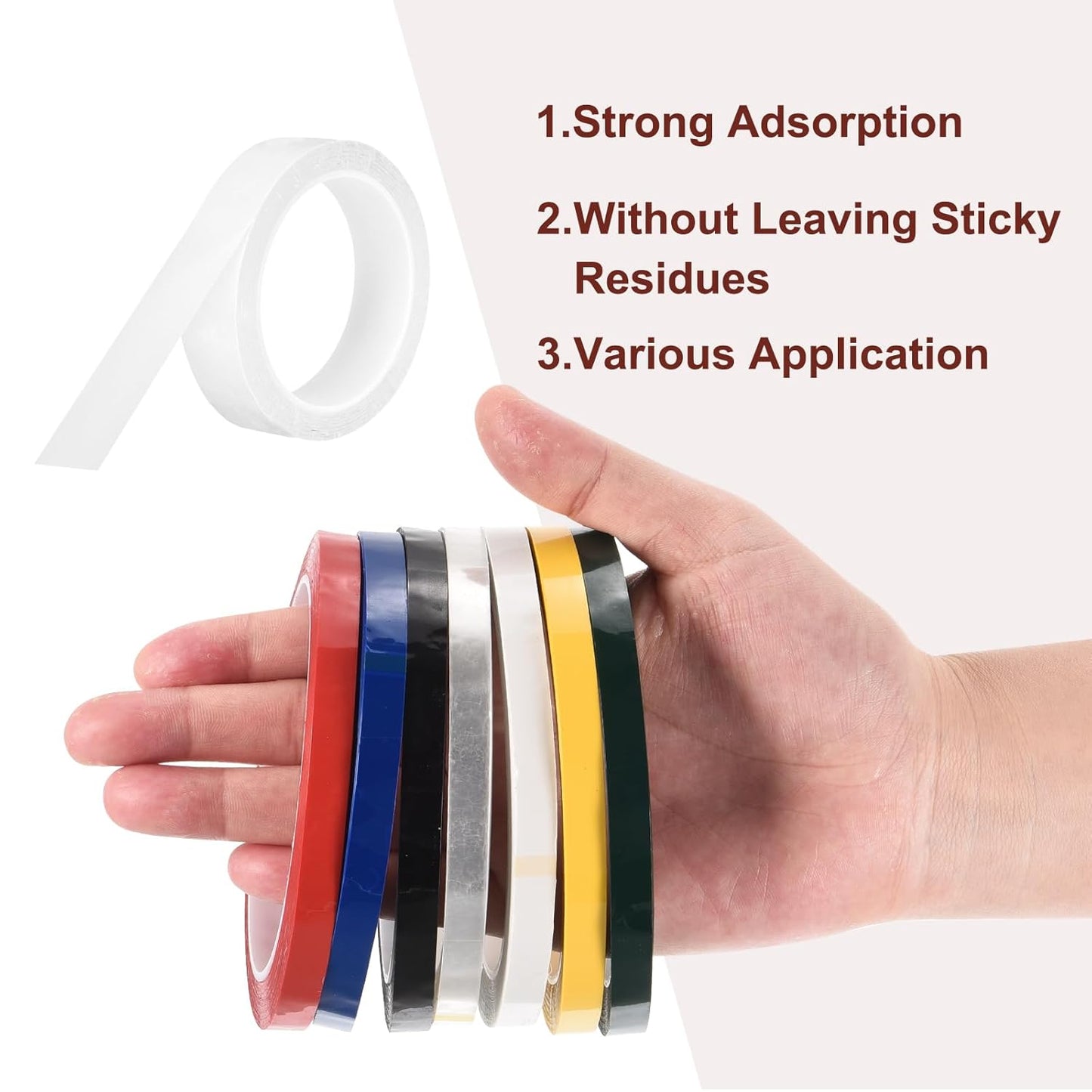 MECCANIXITY 6 Rolls Whiteboard Tape Graphic Chart Tape 25mm 54.7 Yard Art Tape Thin Self-Adhesive Pinstripe Tape Masking Tape for Gift Wrapping Craft Supplies, White