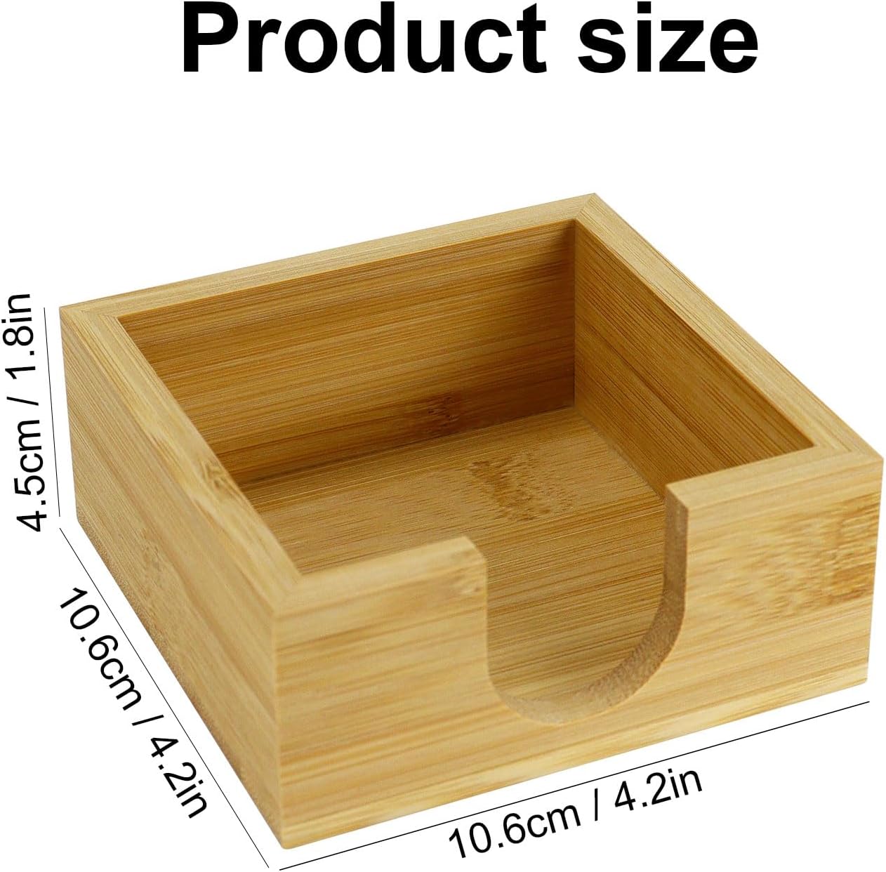 MultiBey Sticky Notes Memo Pad Holder Dispenser Original Wood Color Bamboo Desk Supplies Organizer Accessories for Office Home Schools