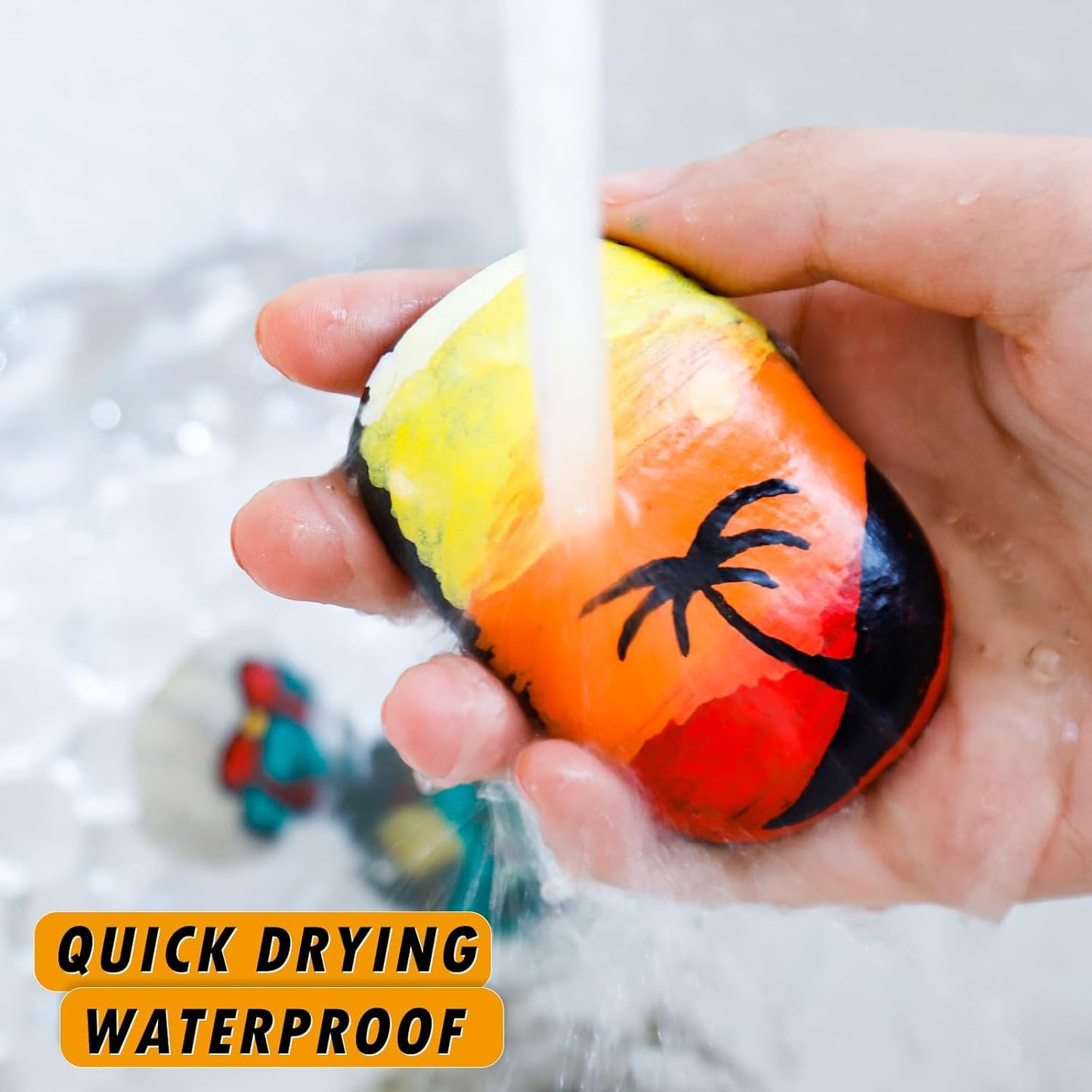 Orange Paint Markers, 12 Pack Oil-Based Waterproof Quick Dry Permanent Paint Pen Set for Rocks Painting, Wood, Fabric, Plastic, Canvas, Glass, Mugs, Metal, Tire, Stone, DIY Craft