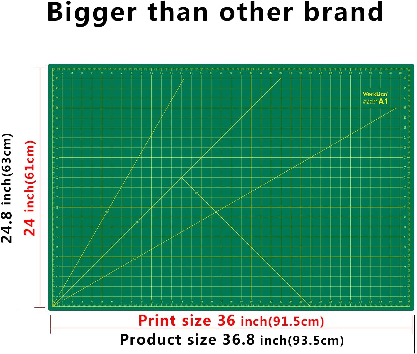 WORKLION Self Healing Cutting Mat: 24 x 36 inch Large Double Sided 5-Layer Gridded PVC Cut Mat for Sewing & Quilting & Scrapbooking & Arts and Crafts Projects (Green/Black)…