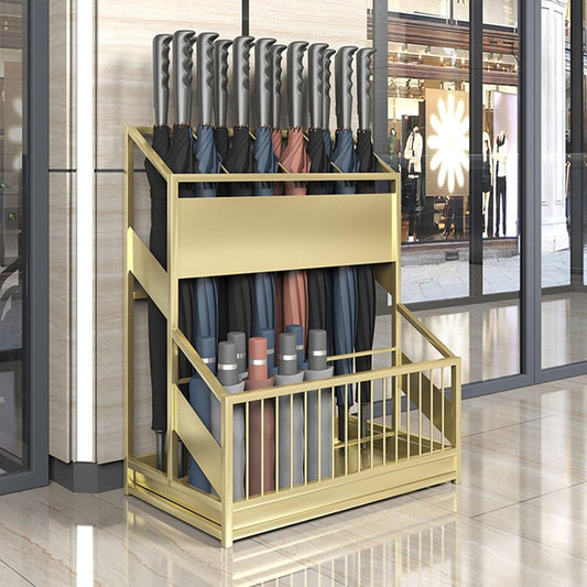 Large Capacity Commercial Metal Umbrella Holder，School Office Hotel Corridor Entrance Umbrella Organizer，Large-capacity Standing Umbrella Standumbrella Stand Indoor Entryway，Metal Umbrella Holder(Gold