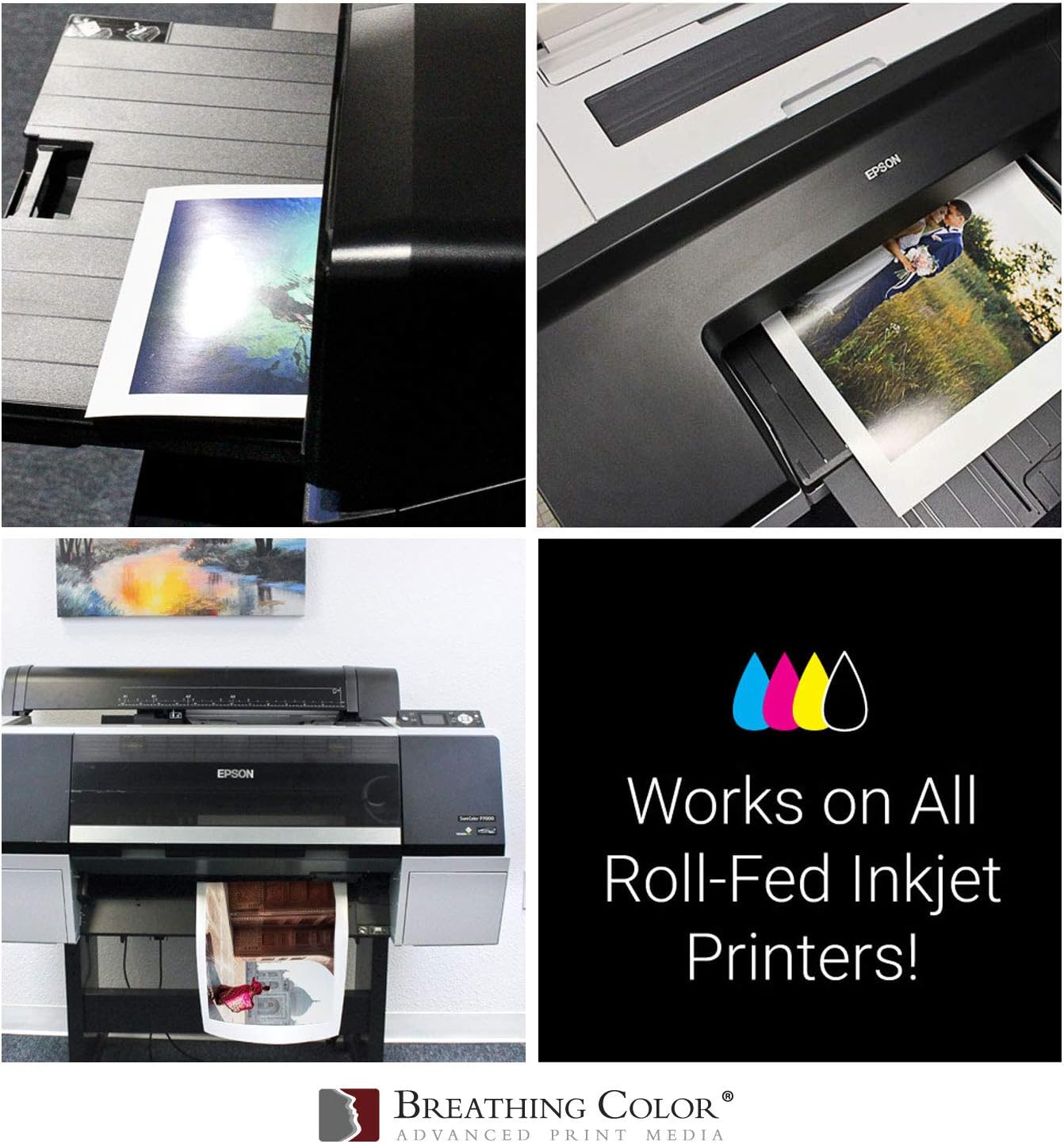 Vibrance Gloss Photo Printer Paper 10 mil 255 gsm Glossy Finish Premium Photo Paper Roll on 3inch Core 10 inches x 100 feet Works with Most Inkjet Printers Including Professional Makes and Models