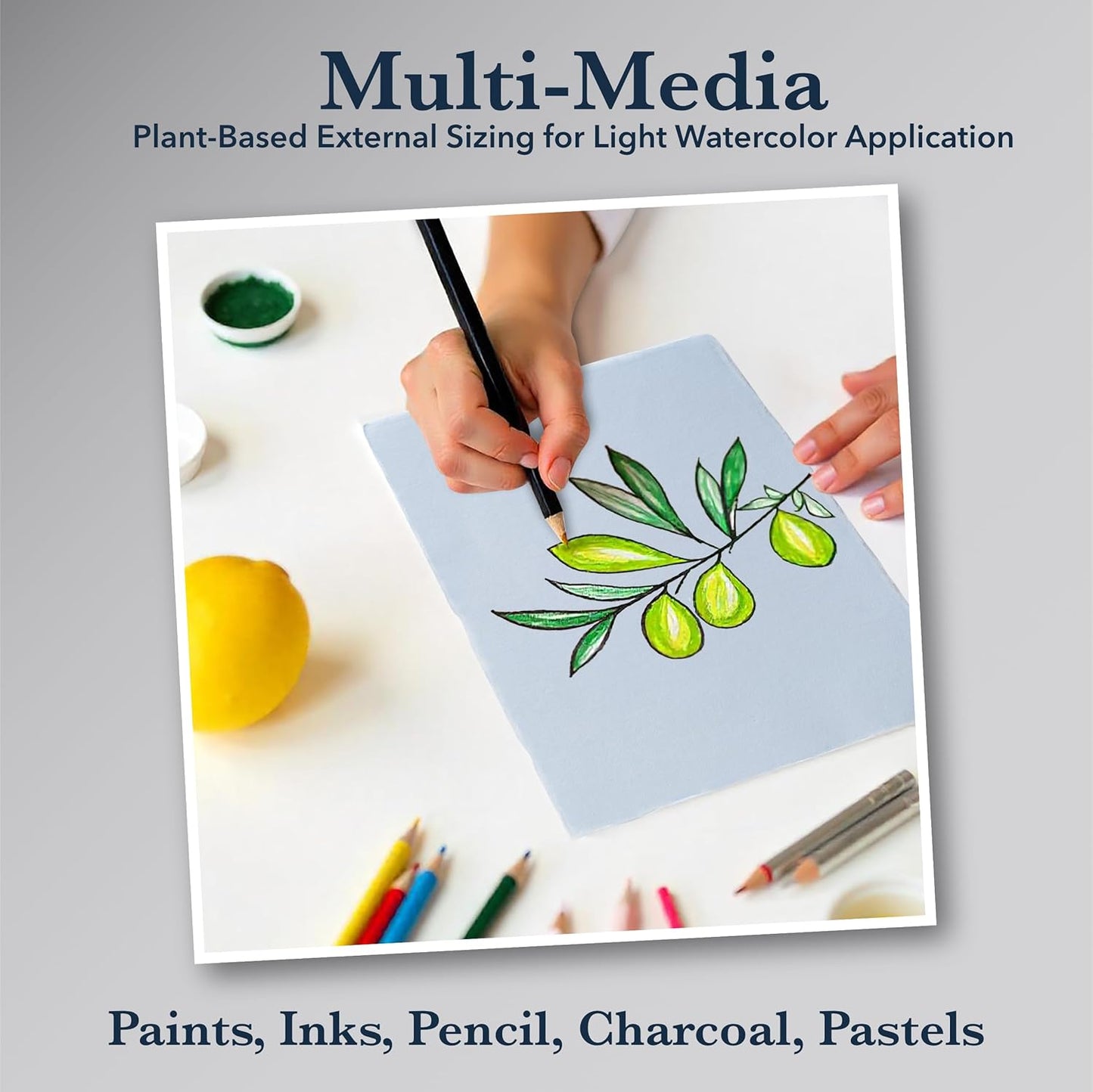 Wanderings Blue A4 Handmade Paper with Deckled Edge - 8.3" x 11.7", 150 GSM, 50 Sheets Textured Paper - Perfect for, Drawing, Writing, Printing, Watercolor & Mixed Media