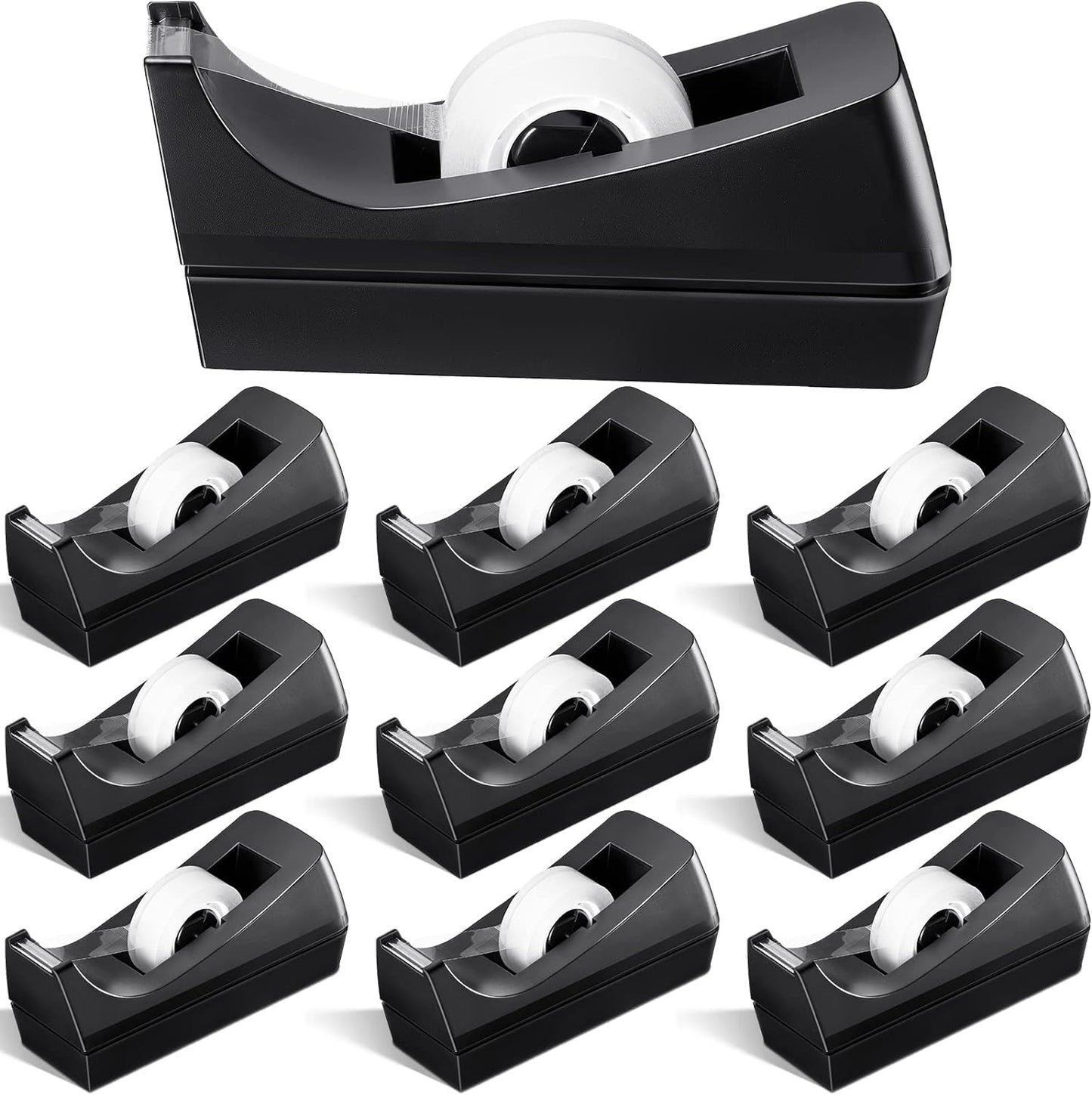 10 Pack Desktop Tape Dispenser Tape Roll Non Skid Base Tape Dispensers for Office Home School (Tape Not Included)