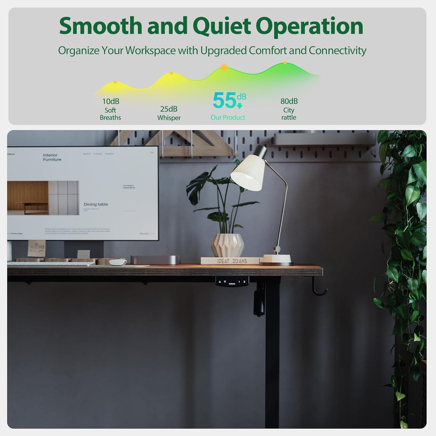 Agilestic Electric Standing Desk, Large 63 x 24 Inches Height Adjustable Desk, Sit Stand up Desk for Work Office Home, Splice Board, Rustic Brown
