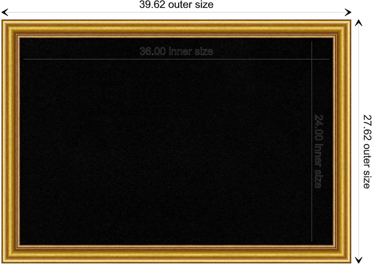 Amanti Art Black Cork Board for Wall, 28x40 Vision Board with Gold Wood Frame, Large Corkboard Office Decor for Home Organization, Traditional Corkboard Pinboard to display items for home organization