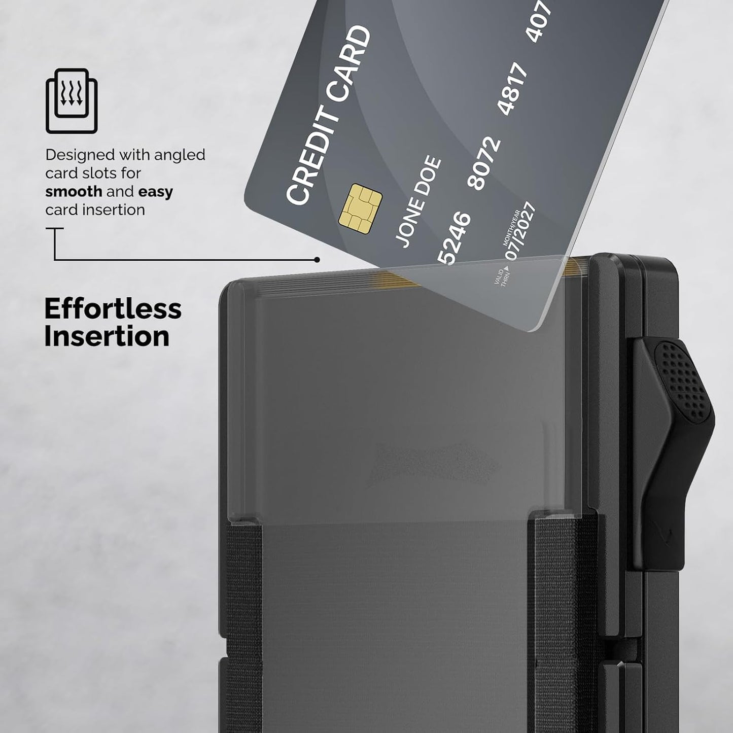 Wallet for Men with Money Clip - Holds 10-20 Cards, RFID Blocking Card Holder Wallets with Smart Card Slot, Minimalist Mens Wallet, Metal Pop Up Wallet, Gifts for Men Black