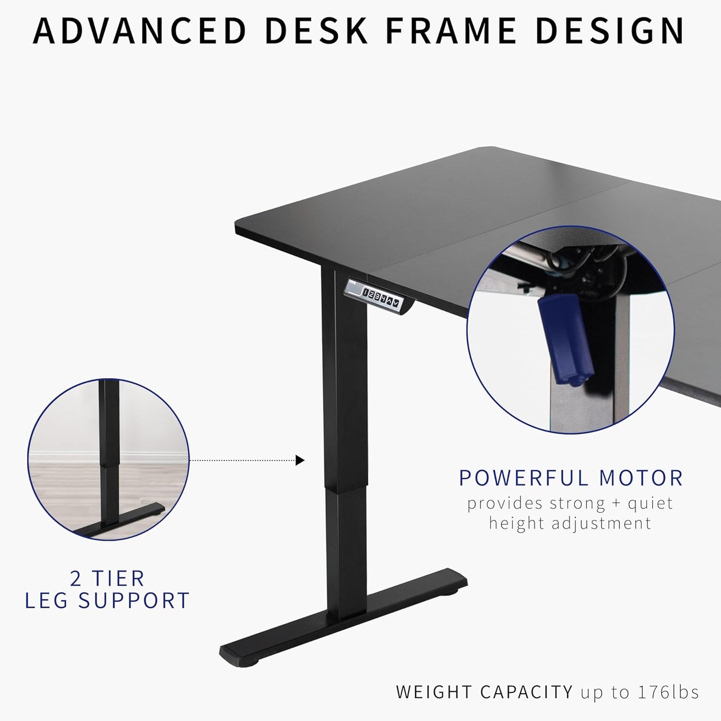 VIVO Electric 71 x 30 in Standing Desk, Memory Height Adjustment, 1B Series, Black Top Gray Frame, DESK-KIT-1G7B