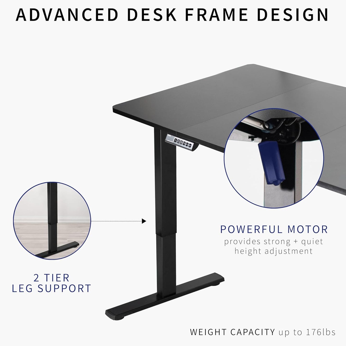 VIVO Electric 71 x 36 in Standing Desk, Memory Height Adjustment, 1B Series, Black Top Gray Frame, DESK-KIT-1G7B-36