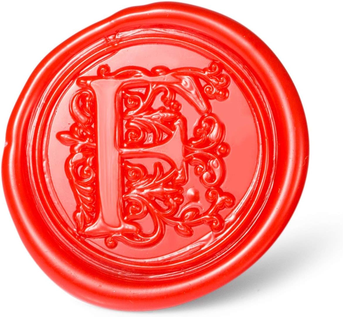 Mceal Wax Seal Stamp, Large Seal 1 1/5"(30mm) Dia, Silver Brass Head with Wooden Handle, Regal Letter A to Z Series (Letter F)