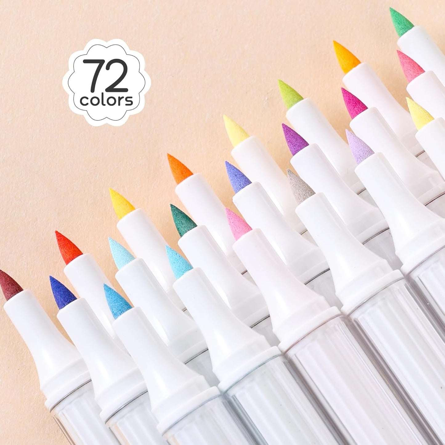 72 Colors Acrylic Paint Markers Set, Soft Brush Tip Acrylic Paint Pens Acrylic Markers for Rock, Egg, Wood, Glass, Canvas Painting, Coloring and Drawing, DIY Crafts Art Supplies