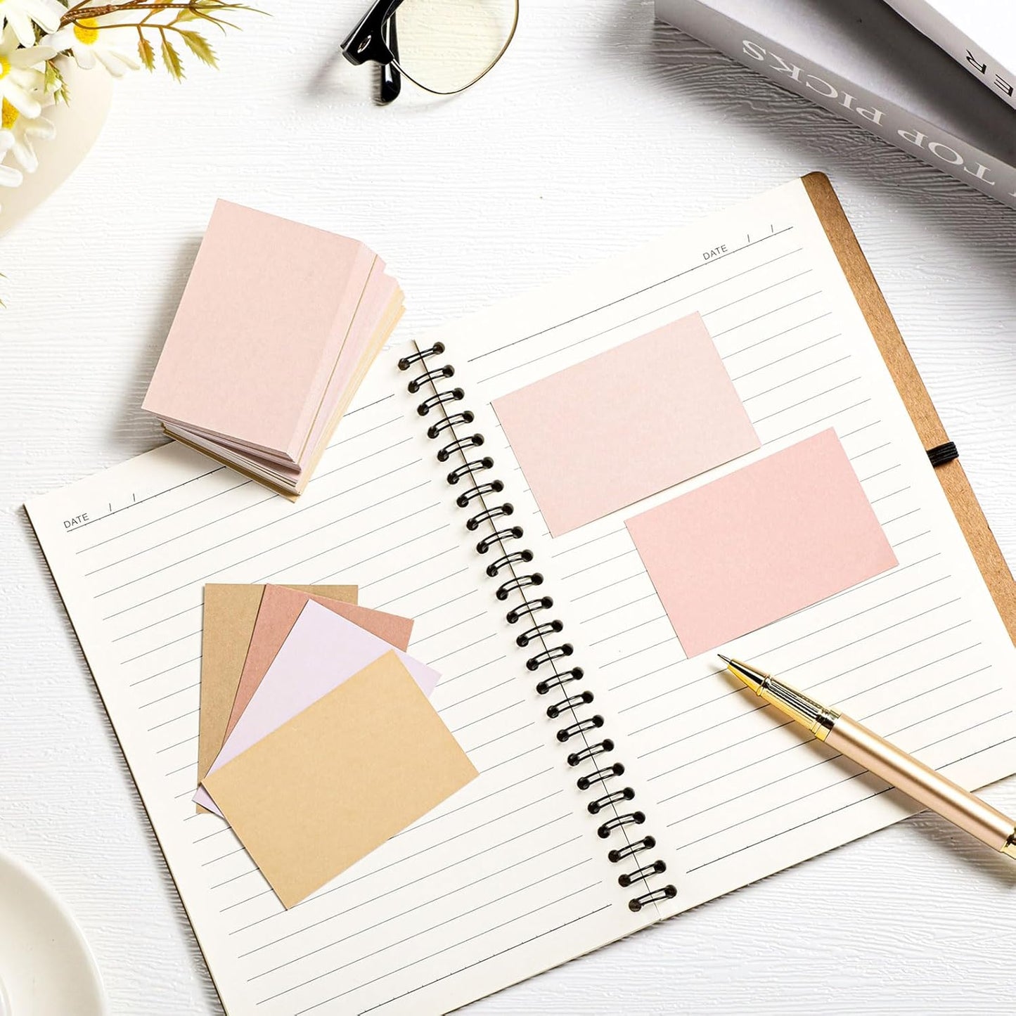 Fainne 300 Pcs Blank Index Cards 180 Gsm Thick Card Stock Assorted Color Neon Blank Flash Cards Colorful Study Notecards for Organizing(2 x 3 Inch,Yellow Series)