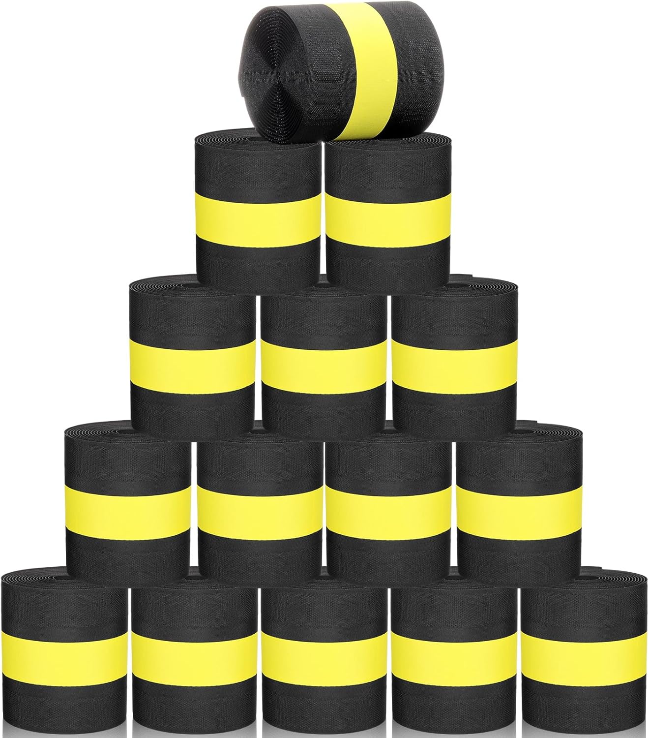 WILLBOND Grip Floor Cable Cover Cords Protector Management Only for Commercial Office Carpet(147.64 ft,Black and Yellow)