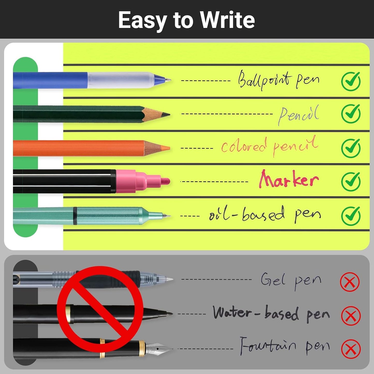 EUSOAR Translucent Sticky Notes, 300 Sheets 3x3 Inch PET Lined Sticky Notes Tabs for Folders Neon 6 Colors, Translucent Bible Page Flags Stickers Note Pads for Book Annotation Making to-do Lists