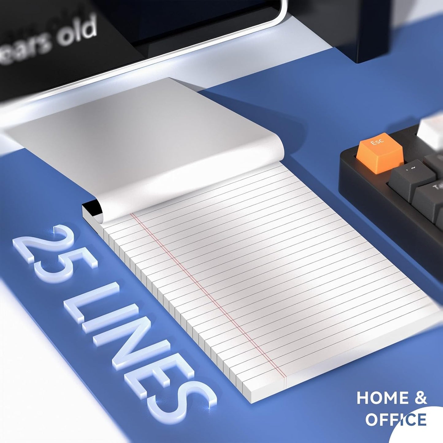 5" x 8" Note Pads 10 Pack of Legal Pads 21lb Notepad College Ruled Legal Pad 30 Sheets Perforated Small Writing Pads Double-Side Printed Pad of Paper for School, College, Office