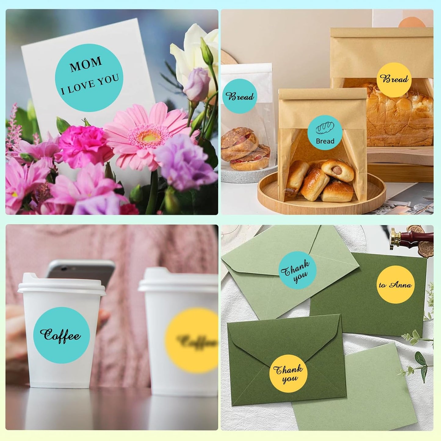 Yellow Round Thermal Sticker Labels - 1.5 Inch, Self-Adhesive, Multi-Purpose with Perforation Line (500 Labels, 1 Roll)