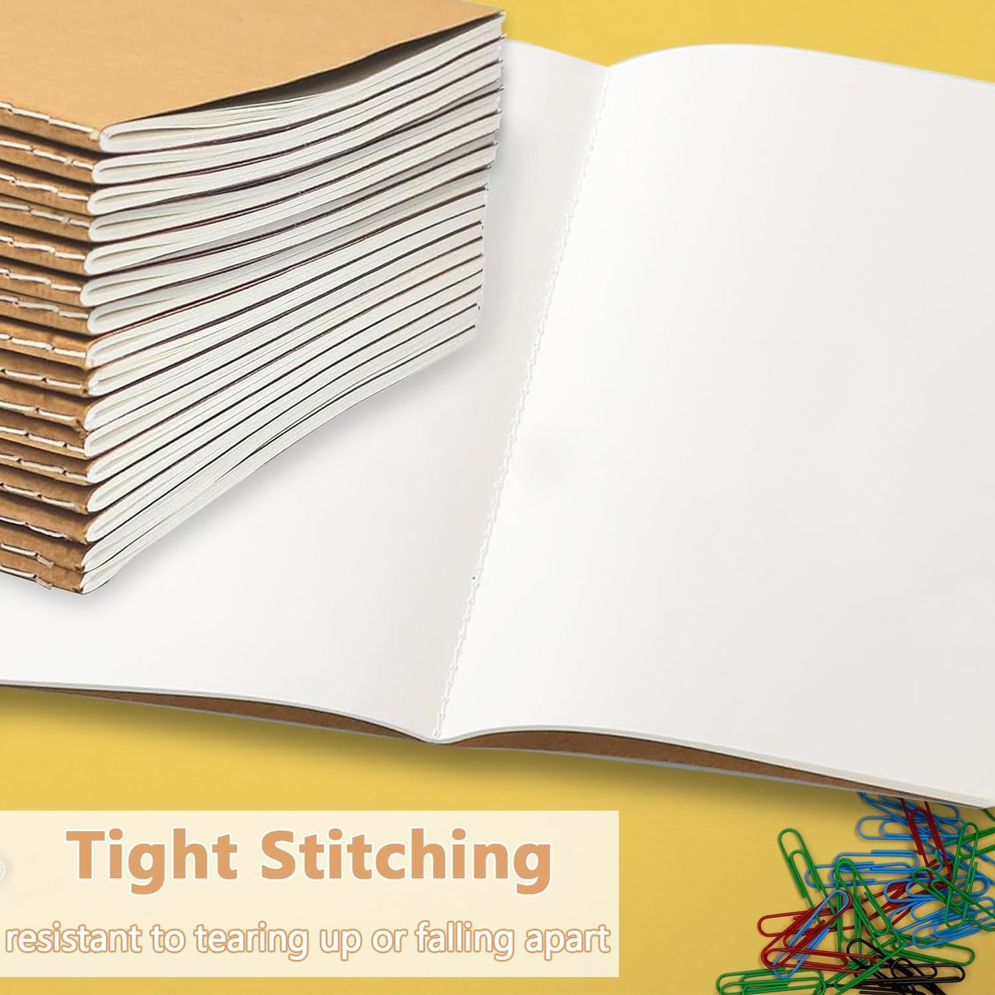 30 Pack Blank Kraft Notebook A5 Soft Cover Kraft Notebooks Journals Writing Diary Subject Notebooks 30 Sheets 60 Pages for Journaling, Travelers, School and Office