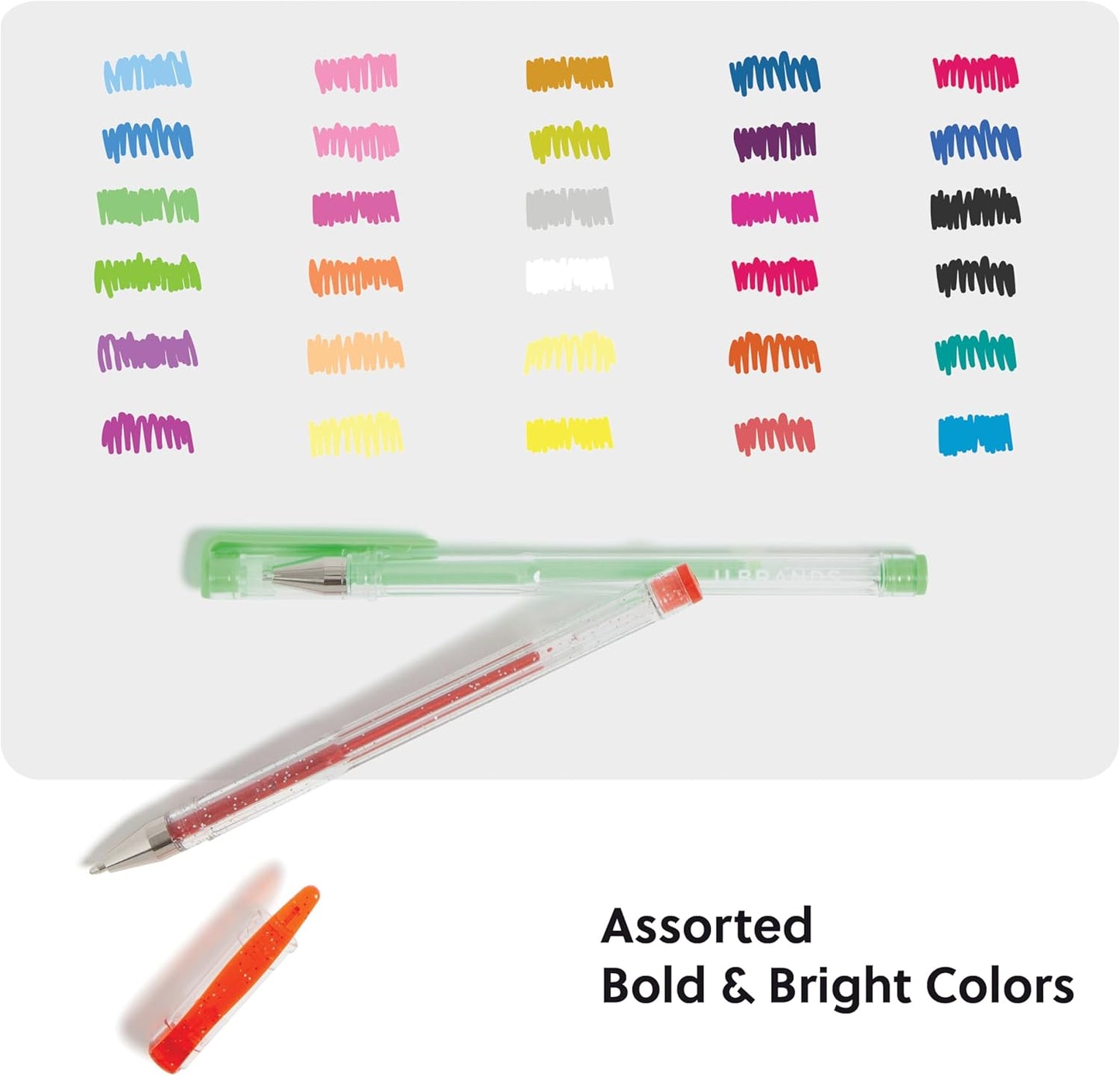 U Brands Metallic Gel Pens, Set of 60, Assorted Point Sizes, Glitter, Pastel, Neon and Classic Assorted Colors