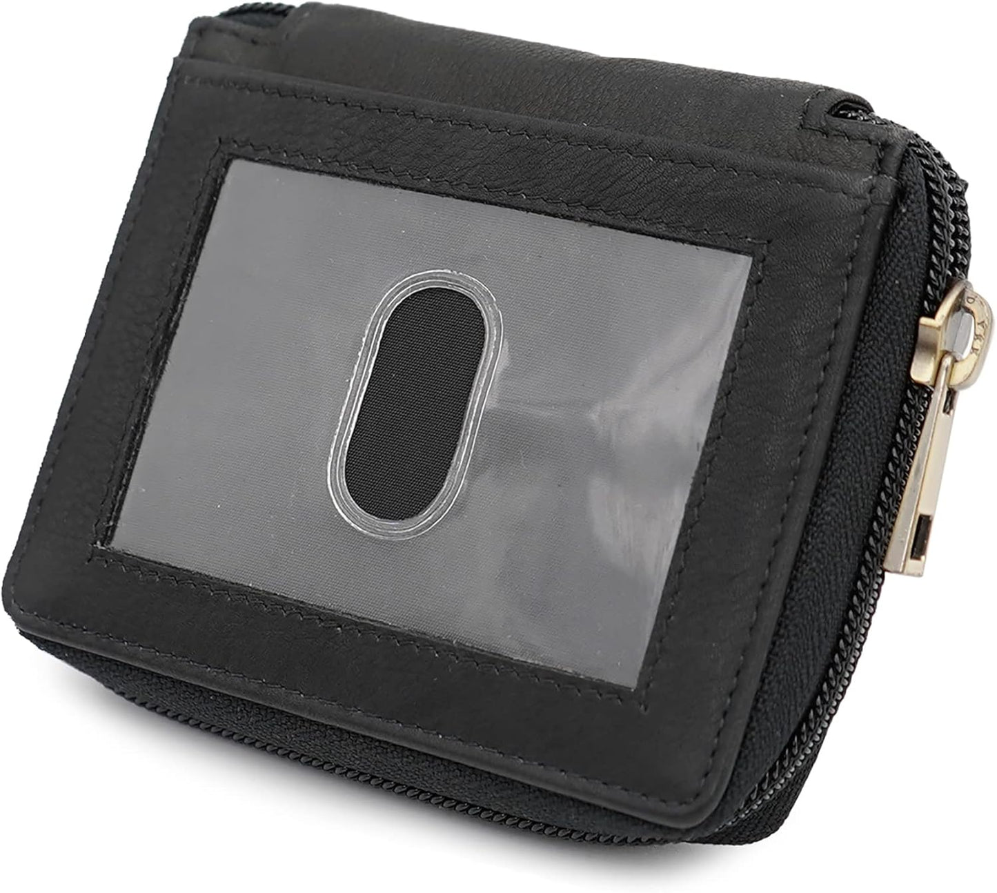 ag wallets Mens Zip Around Leather Wallet with Inserts (Black Napa)