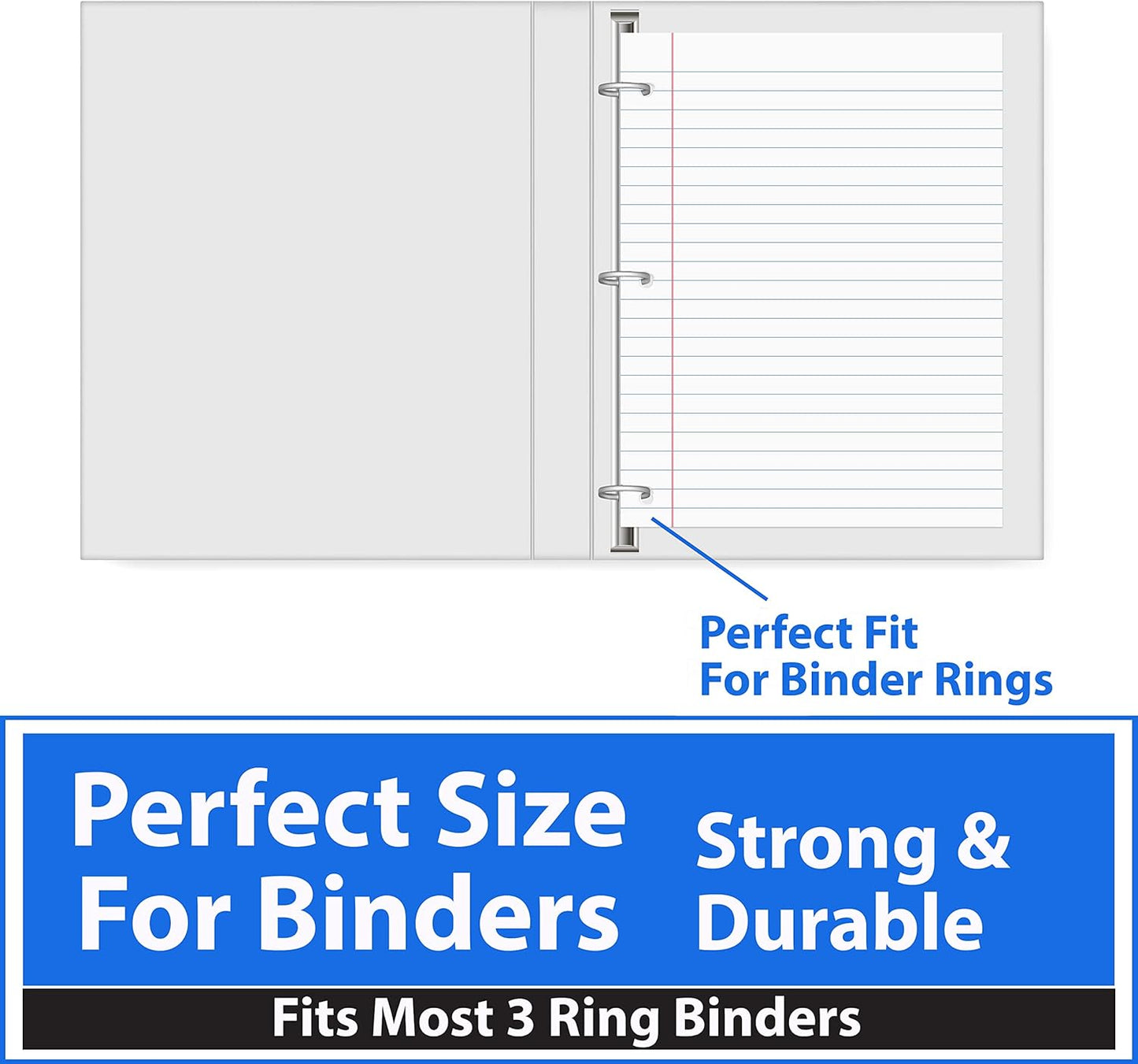 Notebook Paper, College Ruled Loose Leaf Paper (36 Pack Bulk), Filler Paper, 10.5” x 8”, 200 Sheets Per Pack, 60 gsm (36 Pack)