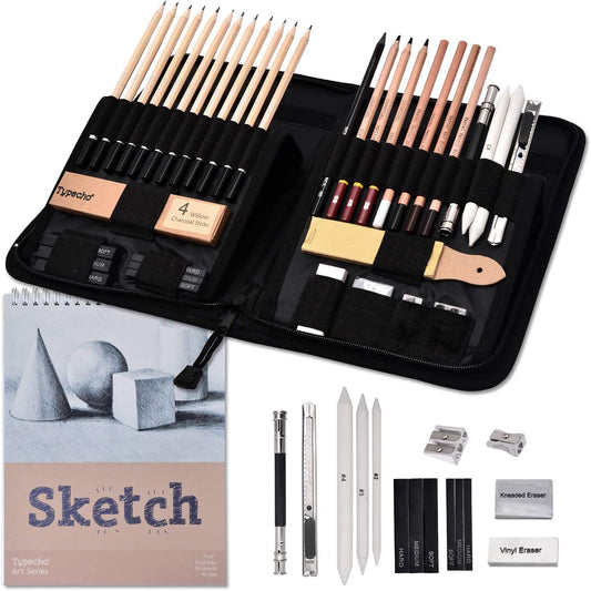 Sketching Drawing Pencil Set,41pcs Professional Charcoal Pencils Artist Kit with Sketch Book,Art Set Supplies for Teens,Kids Adults,Artists,Beginners(41pcs)