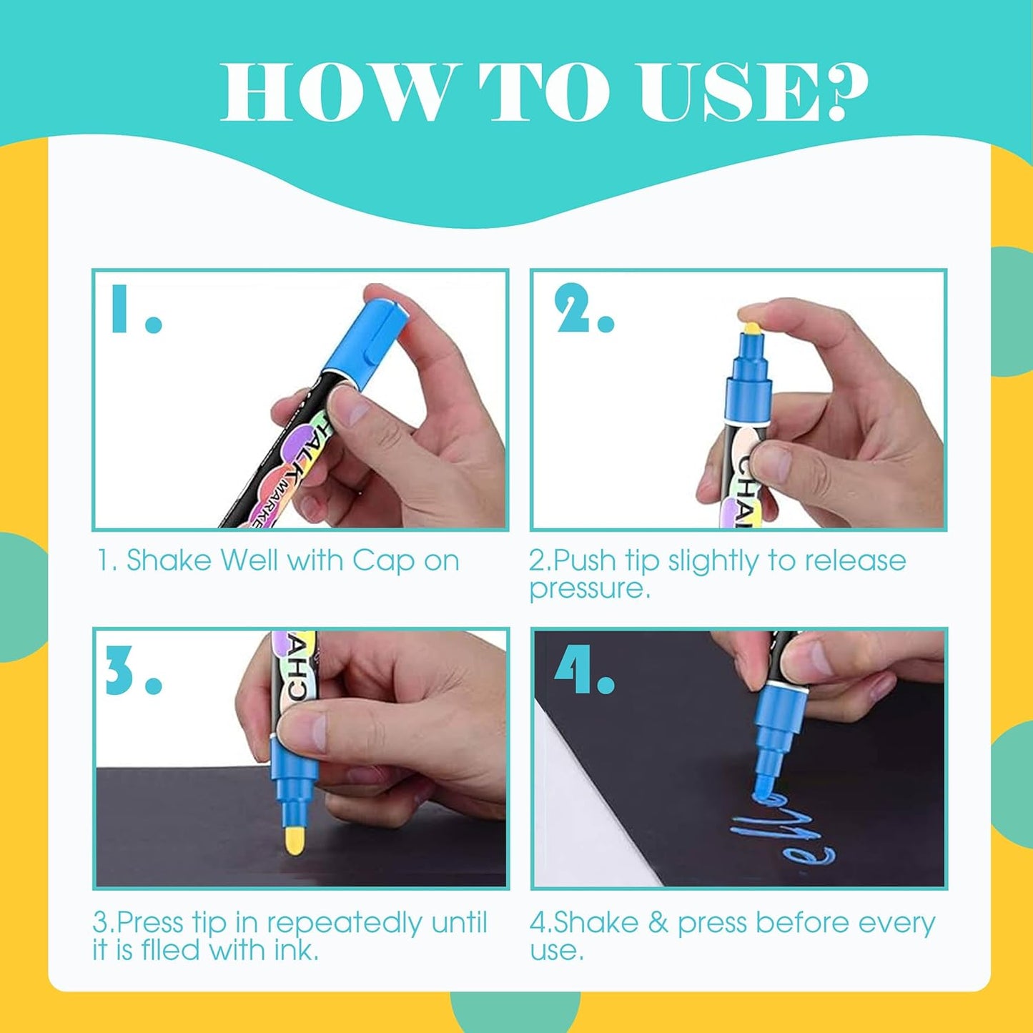 Extra Fine Tip Liquid Chalk Markers for Chalkboard, 20 Colors Window Liquid Chalk Marker Pens with 1mm Fine Tips, Washable Erasable Wet Erase Marker Pens Set for Bistro, Car Glass, Poster, Blackboard