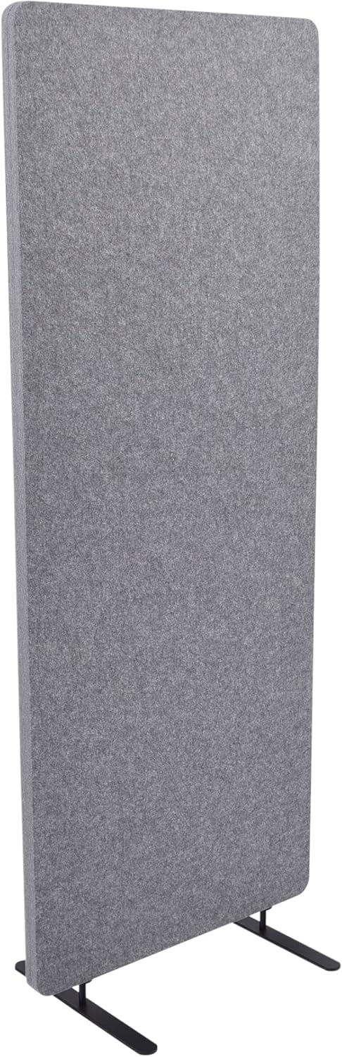 Stand Up Desk Store ReFocus Raw Freestanding Acoustic Desk Divider Privacy Panel to Reduce Noise and Visual Distractions (Castle Gray, 23.6" x 62")