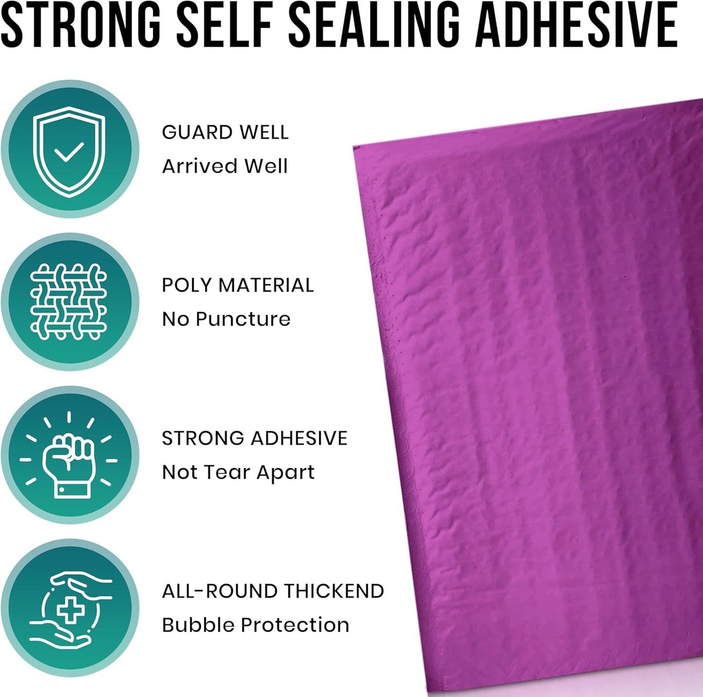 Levex - #0 6" x 10" [10 Pack] Purple Poly Bubble Mailers, Padded Envelope Mailers, Packing Envelope & Mailing Bags for Shipping