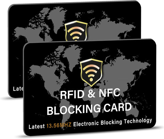 SaiTech IT 2 Pack RFID Blocking Card NFC Contactless Debit/Credit Card ATM Passport Protector ideal for Men & women slim with World map design perfectly fit in wallet(Black), White