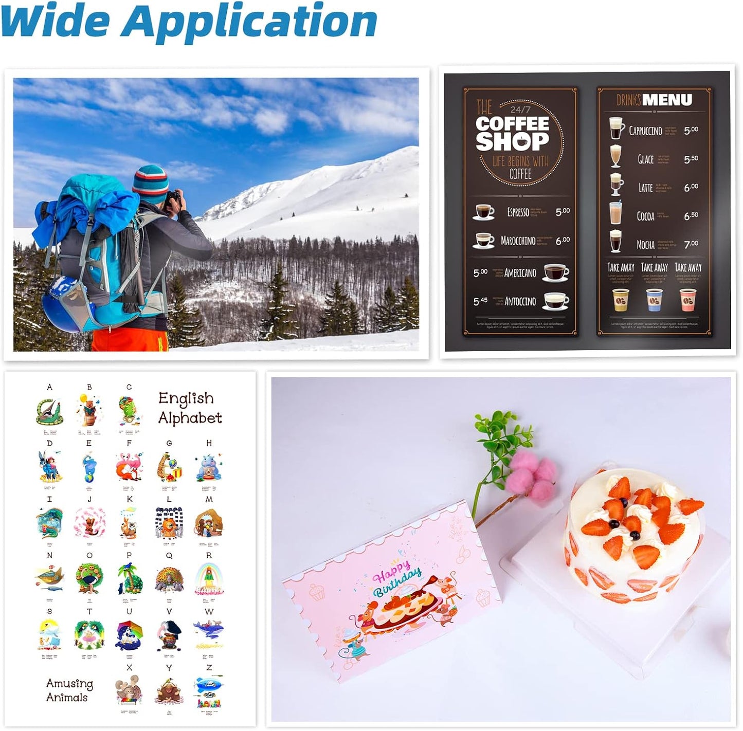 Uinkit 200 Sheets Double Sided Photo Paper Glossy 8.5x11 54lbs Inkjet for Dye Ink 200Gsm Value Bulk Pack Picture 8.5 x 11 9.5Mil for Inkjet Printing Printer (200sheets, 8.5x11)