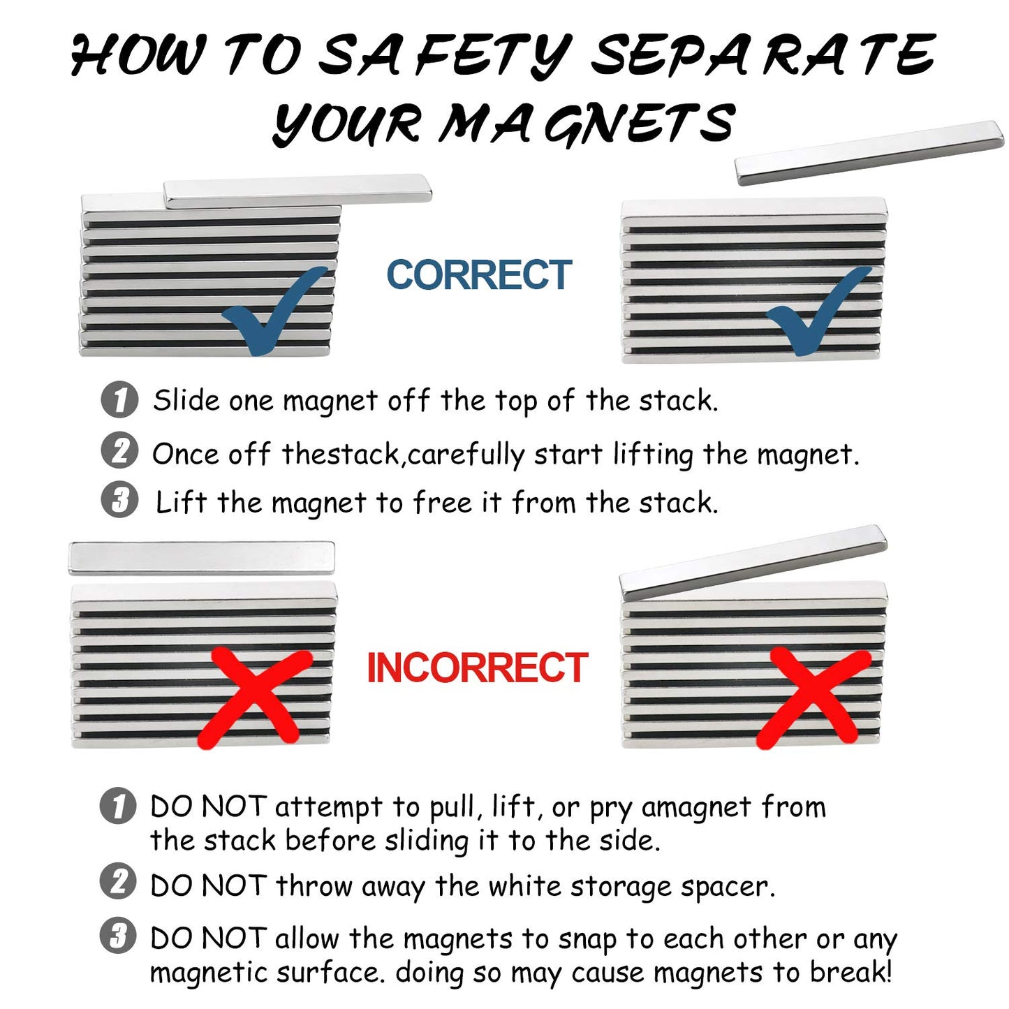 LOVIMAG Powerful Neodymium Bar Magnets, Rare-Earth Metal Neodymium Magnet - 60 x 10 x 3 mm, Pack of 30