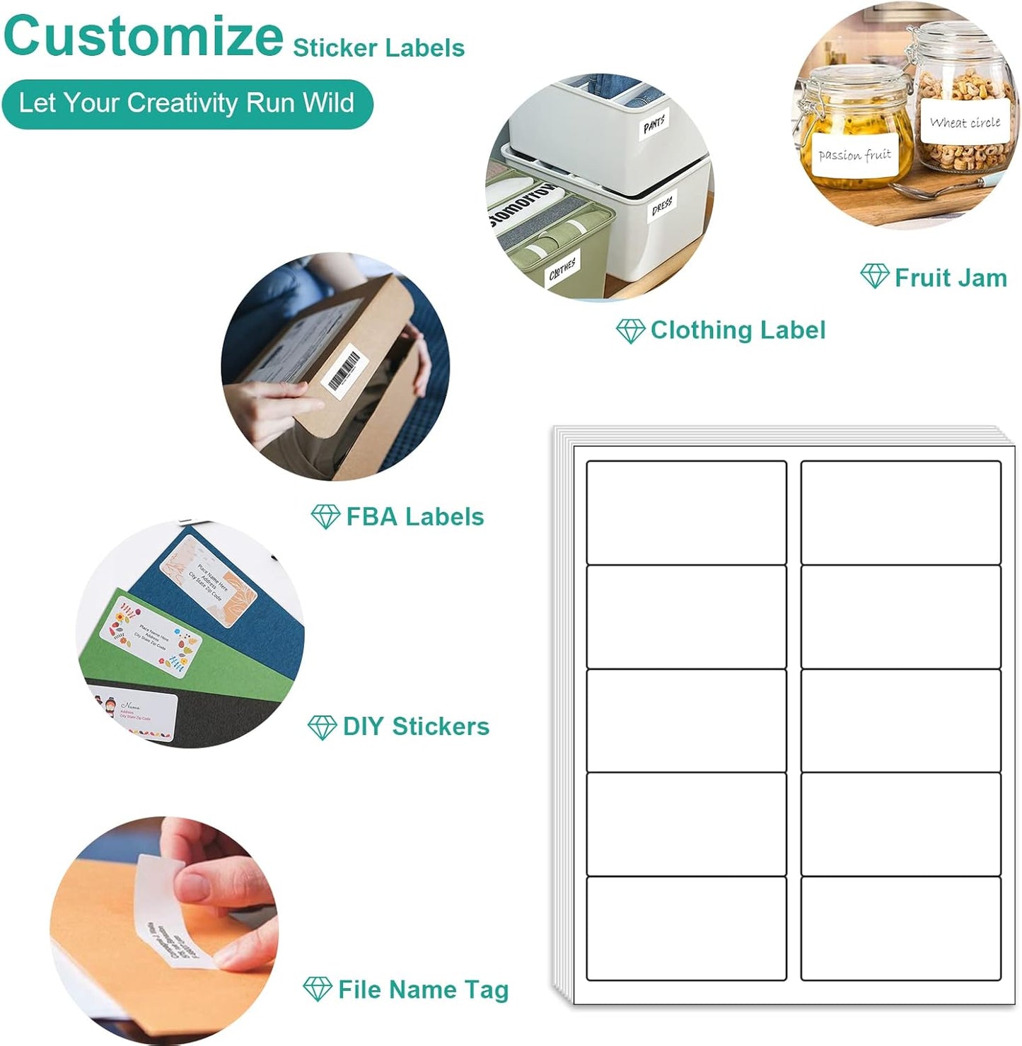 MFLABEL 2x4 Shipping Labels - 25 Sheets (250 Labels) for Laser & Inkjet Printers, 10-UP FBA Address Stickers, Matte White Self-Adhesive Mailing Labels for Packages, Boxes, envelopes