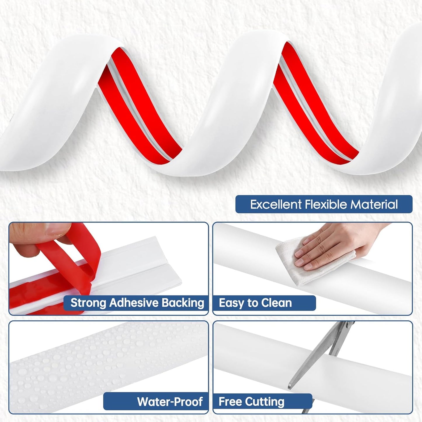 Floor Cord Cover for Wires on Floor Self Adhesive Cord Hider Floor Cable Management Wire Covers for Cords Protector Prevent Cable Trips Cord Cavity W 0.47" x H 0.27", White, 20Ft