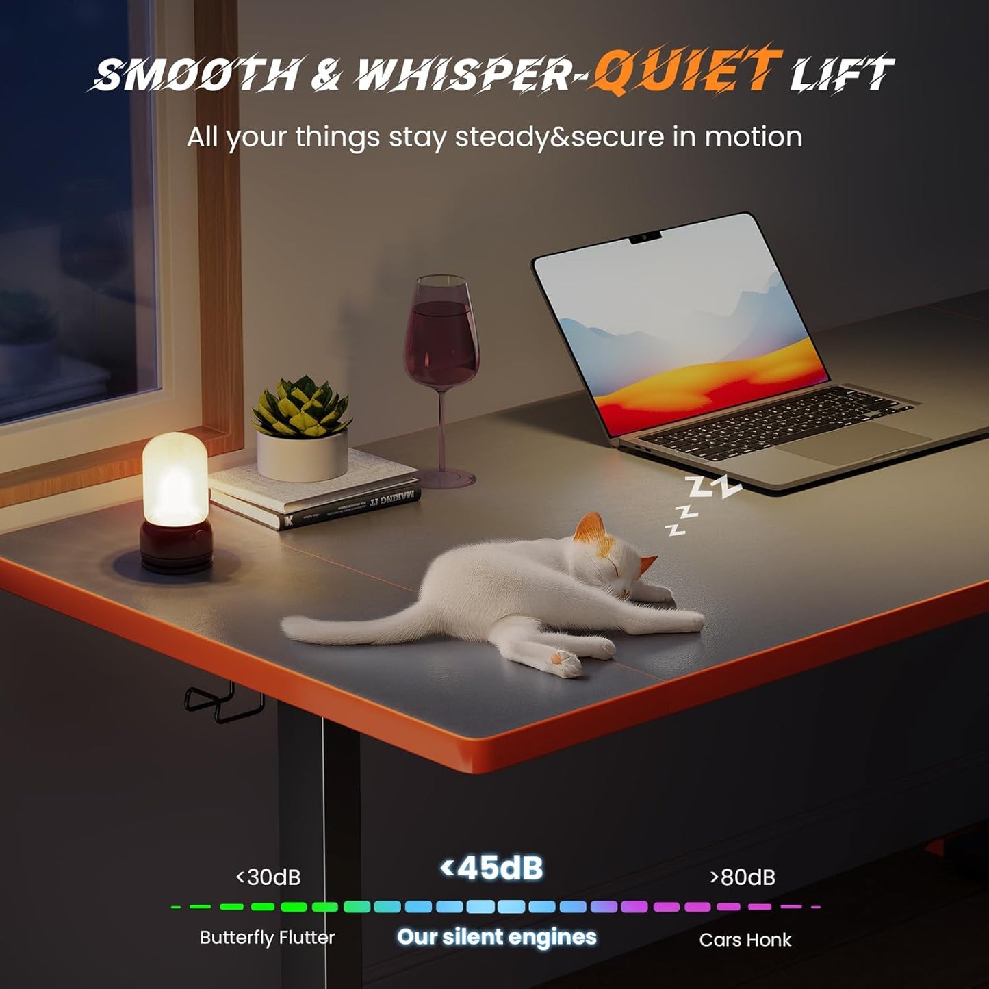 SIAGO Electric Standing Desk Adjustable - 48 x 24 Inch Sit Stand up Desk with Cable Management - 3 Memory Preset Adjustable Height Table