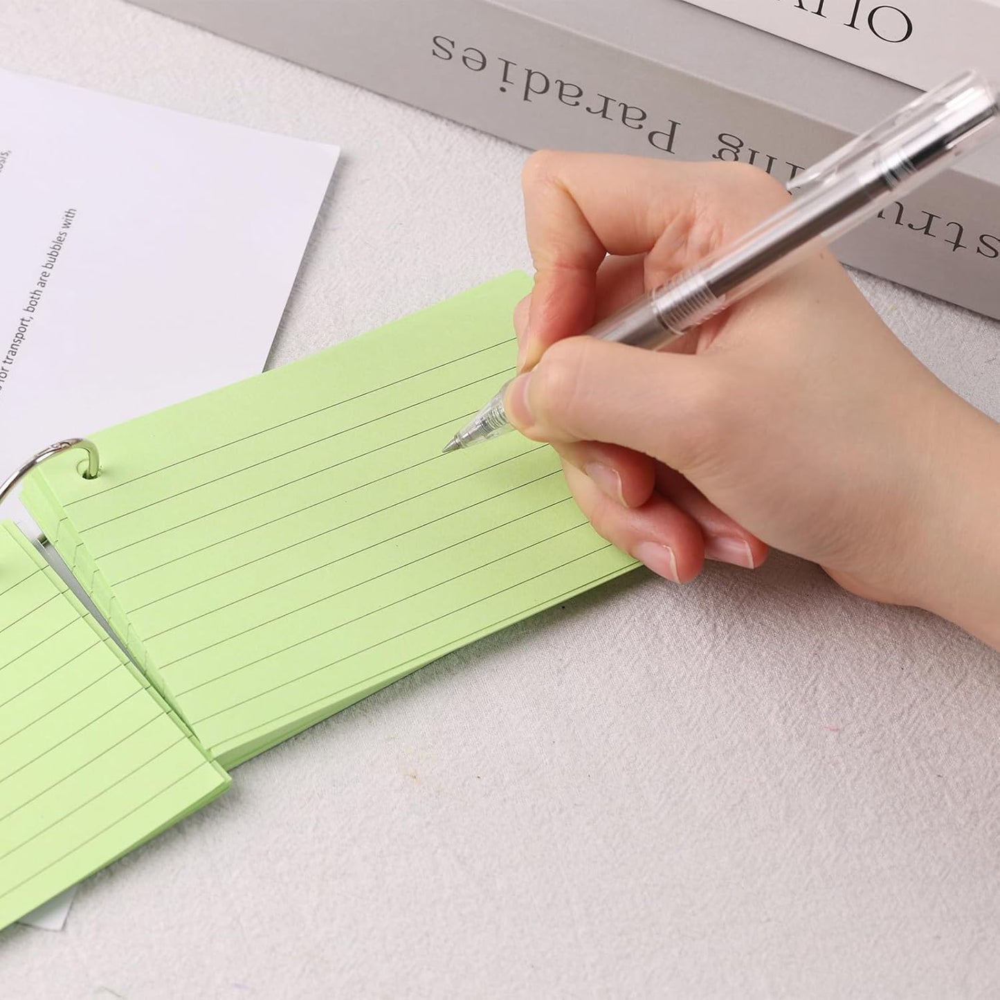 500PCS Index Cards 3x5 Inches, Colored Index Cards with Ring for Back to School, Punched Lined on Both Side Notecards Study Heavy Flashcards for Studying, Learning, College, Memory