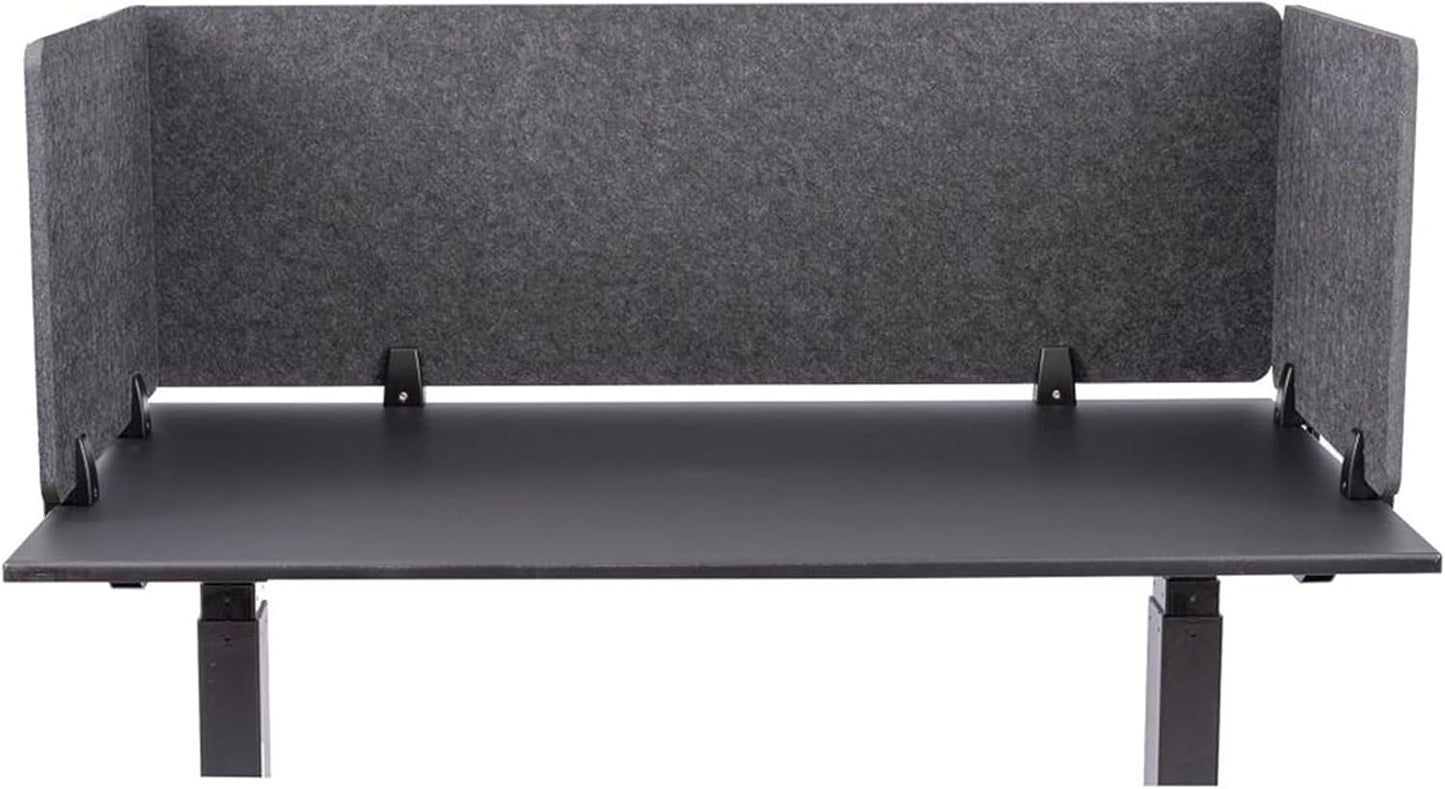 Stand Up Desk Store ReFocus Raw Clamp-On Acoustic Desk Divider Mounted Privacy Panel to Reduce Noise and Visual Distractions (Anthracite Gray, 47.25" x 16")