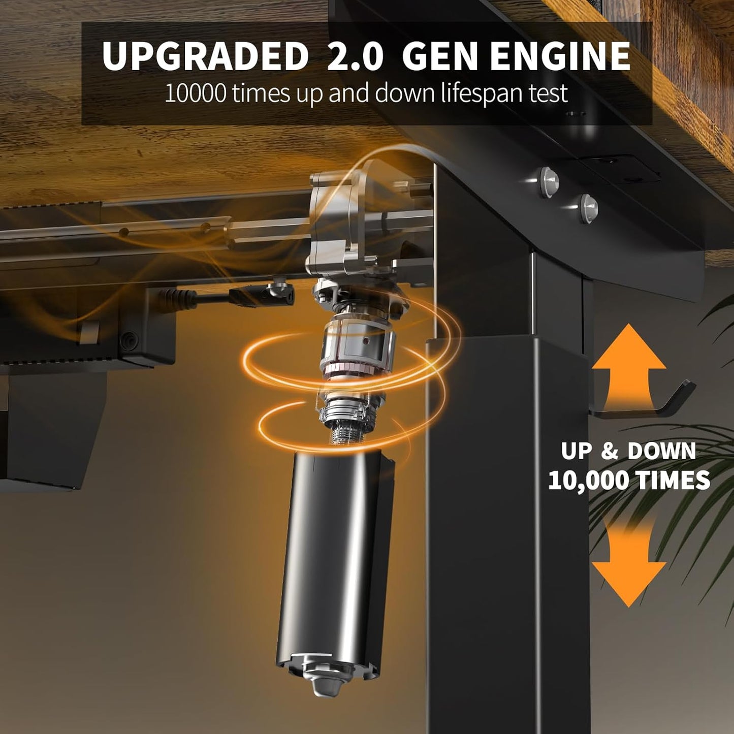 48 * 30 Inches Electric Standing Widened Desk Adjustable Height with 4 Drawers, Double Storage Shelves Stand Up Desk, Home Office Workstation Sit Stand up Desk (Rustic Brown)