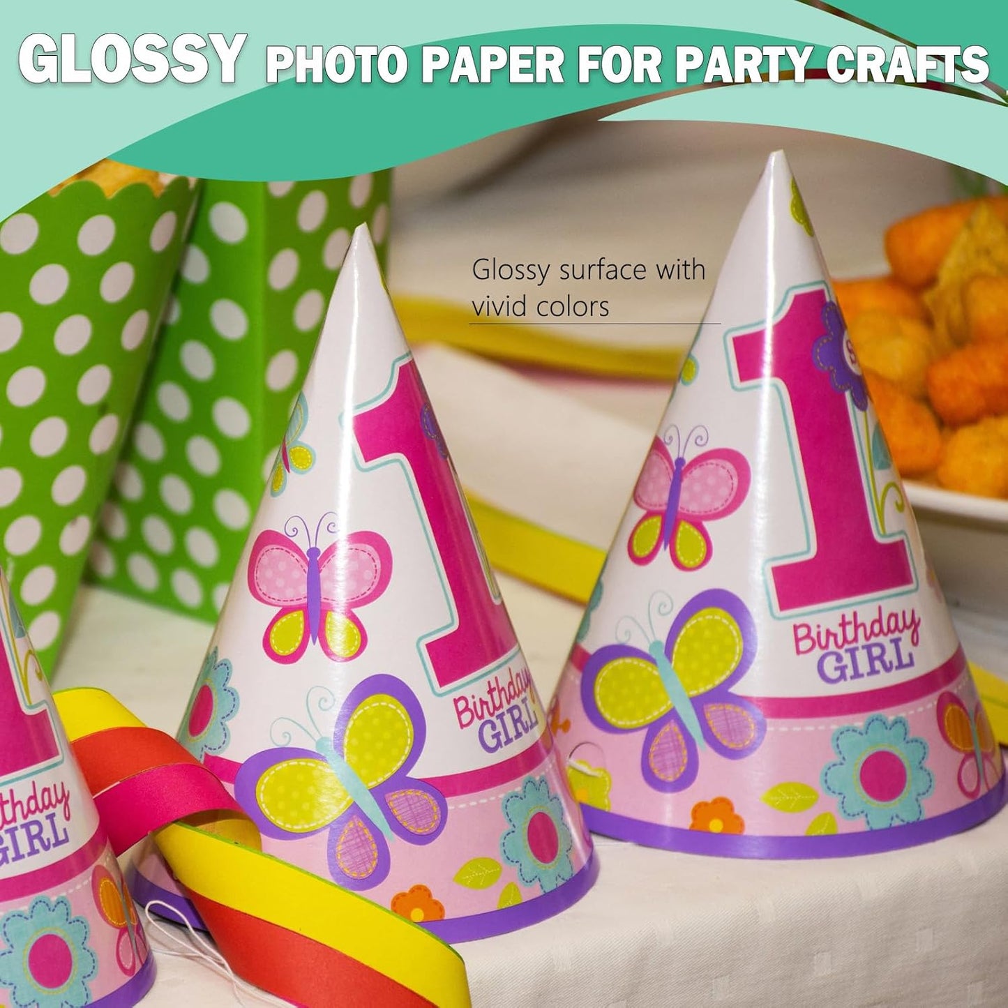 36lb Glossy Photo Paper, 8.5x11, Letter Size, Thin Glossy Photo Paper for Chip Bags, Inkjet, 100 Pack