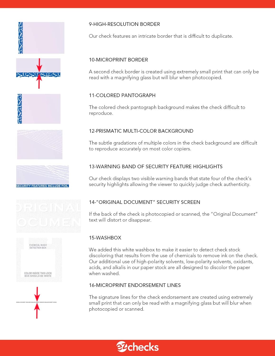 EZ Checks Premium Blank Hologram High Security Laser Check Stock | 500 Sheets | (Blue/Maroon, Check in Middle)
