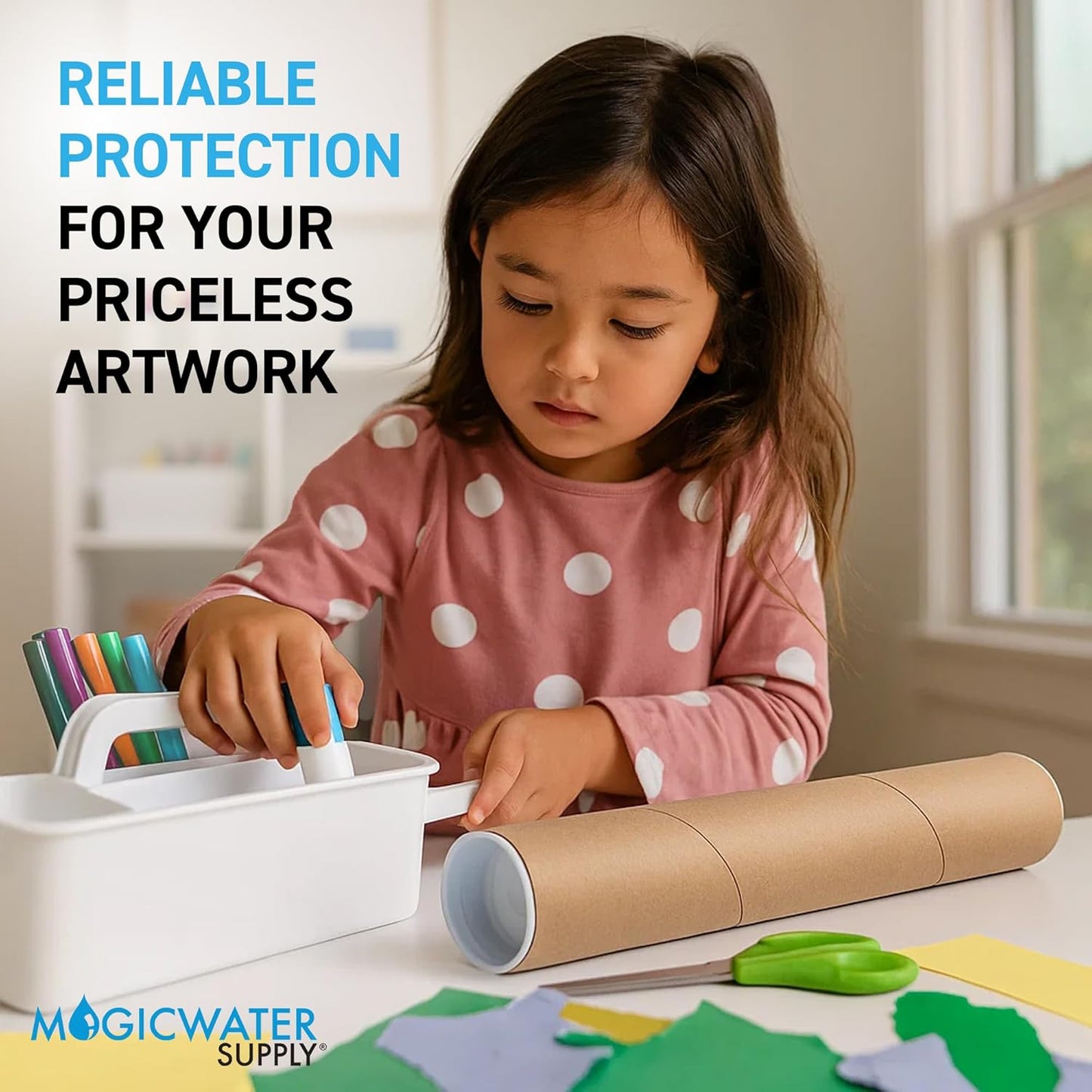 MagicWater Supply Mailing Tube - 1.5 in x 12 in - Kraft - 10 Pack - for Shipping and Storage of Posters, Arts, Crafts, and Documents