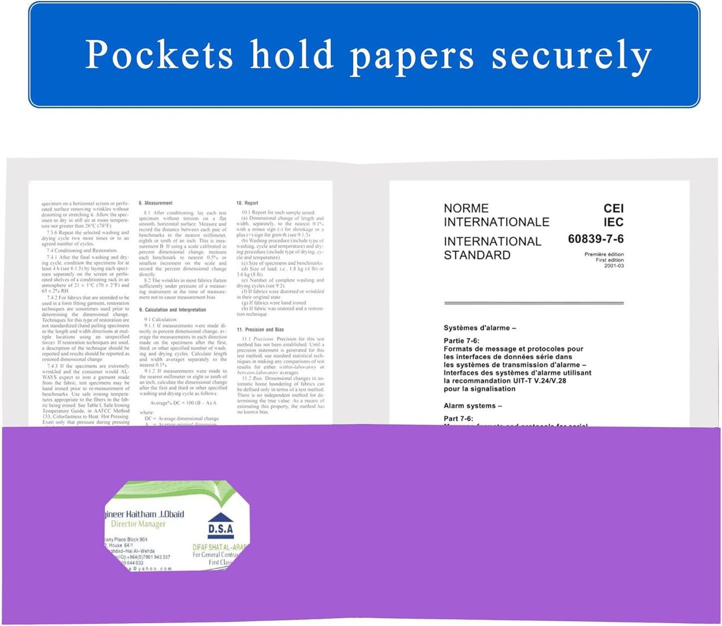 Zzrywuty 100 Packs Paper Folders with Pockets for Students,Businessmen and Office Workers,Letter Size,Two Pocket Folders with Card Slot for Office,Business,School Supplies (Purple)