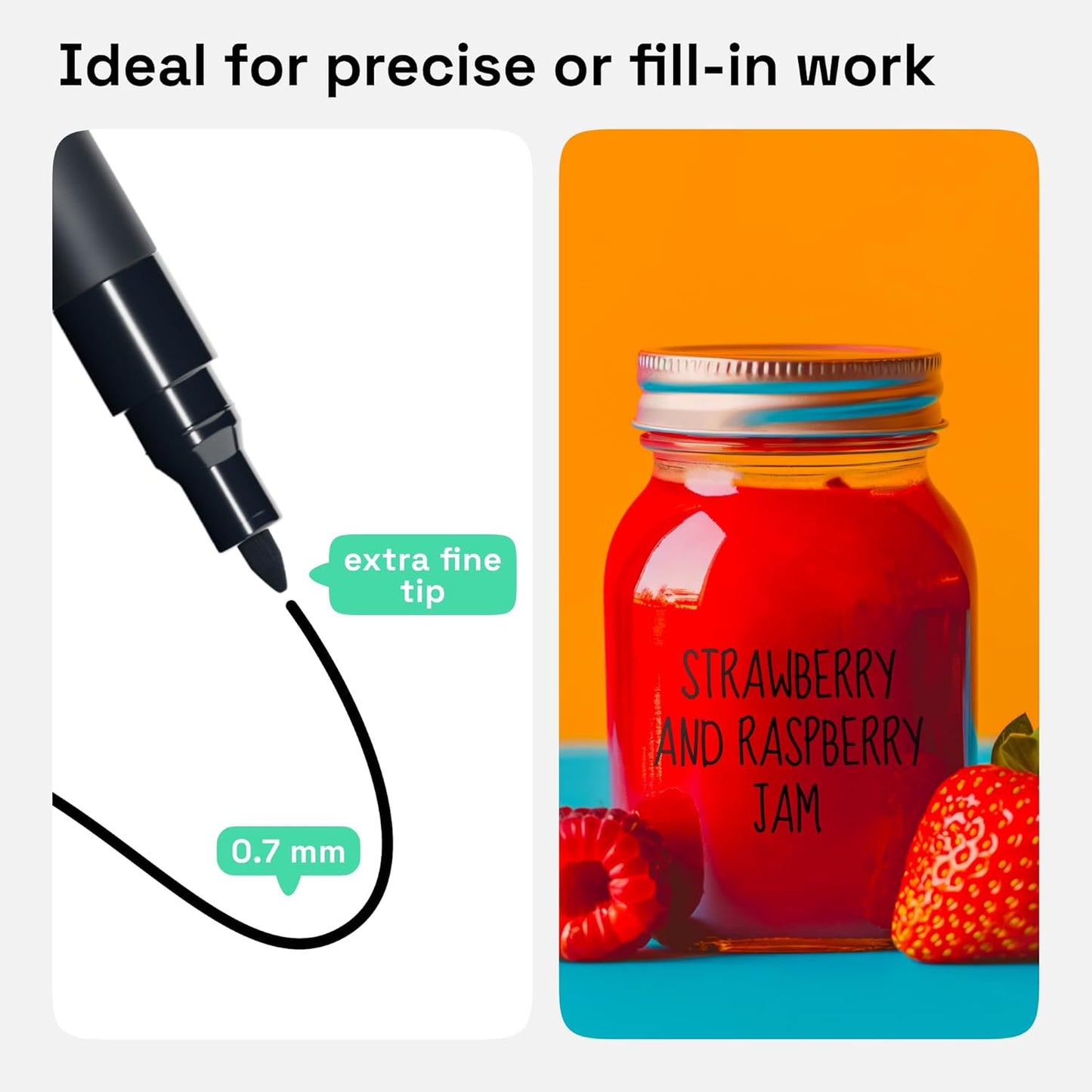 ARTISTRO 2 Black Permanent Marker - Waterproof Markers for Tire, Fabric, Rocks, Glass, Ceramic, Wood, Paper - Oil Based Paint Pens - Extra-Fine Tip 0.7mm