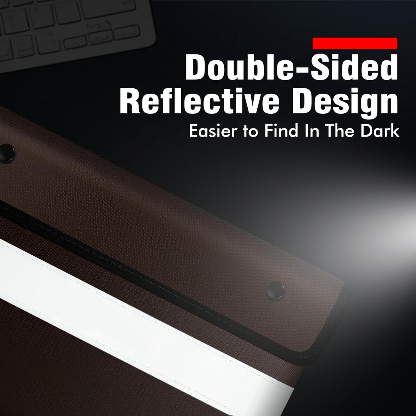 Vailoin 6200℉ Insulated Fireproof Money Bag for Cash with Waterproof Zipper,Small Fireproof Pouch,Fire Proof Money Bag for Important Documents,Valuables (11"x7.7",Brown)