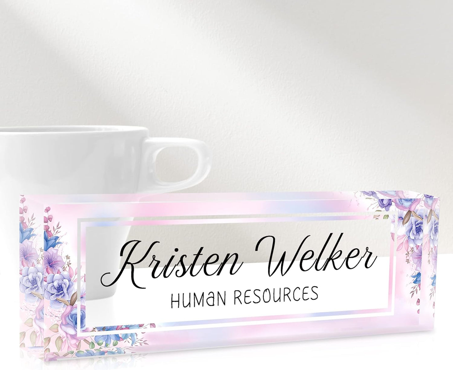 Gowelly Office Desk Name Plate Personalized |Custom Name Plates for Desk| Custom Employee Appreciation Gifts | Office Gifts for Women, Boss, Employee, Teacher, Social Worker-8