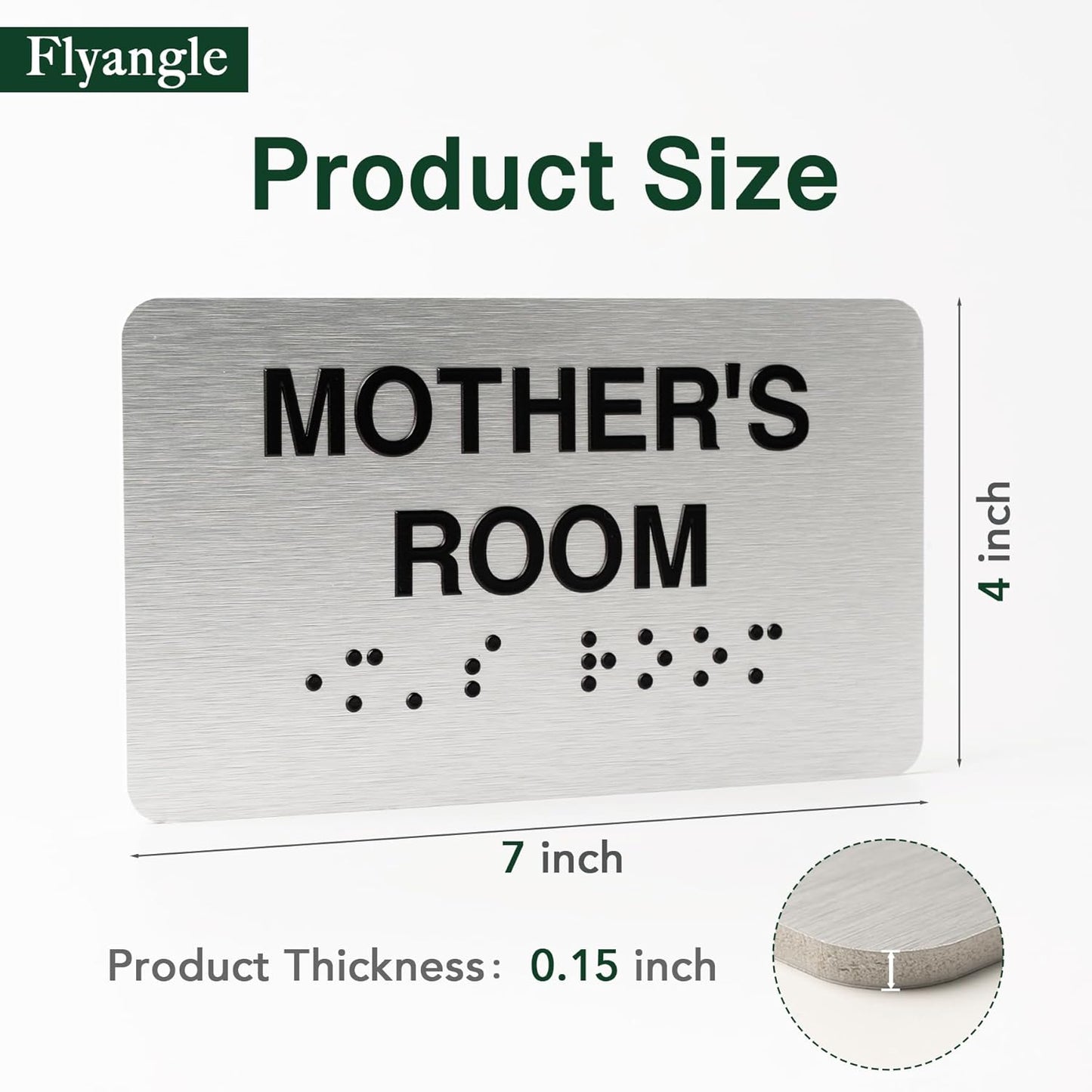 Storage Room Signs for Business and Office Sign, ADA Signs with Raised Text & Grade 2 Braille, Easy Installation with Adhesive Pad – Brushed Aluminum/Silver