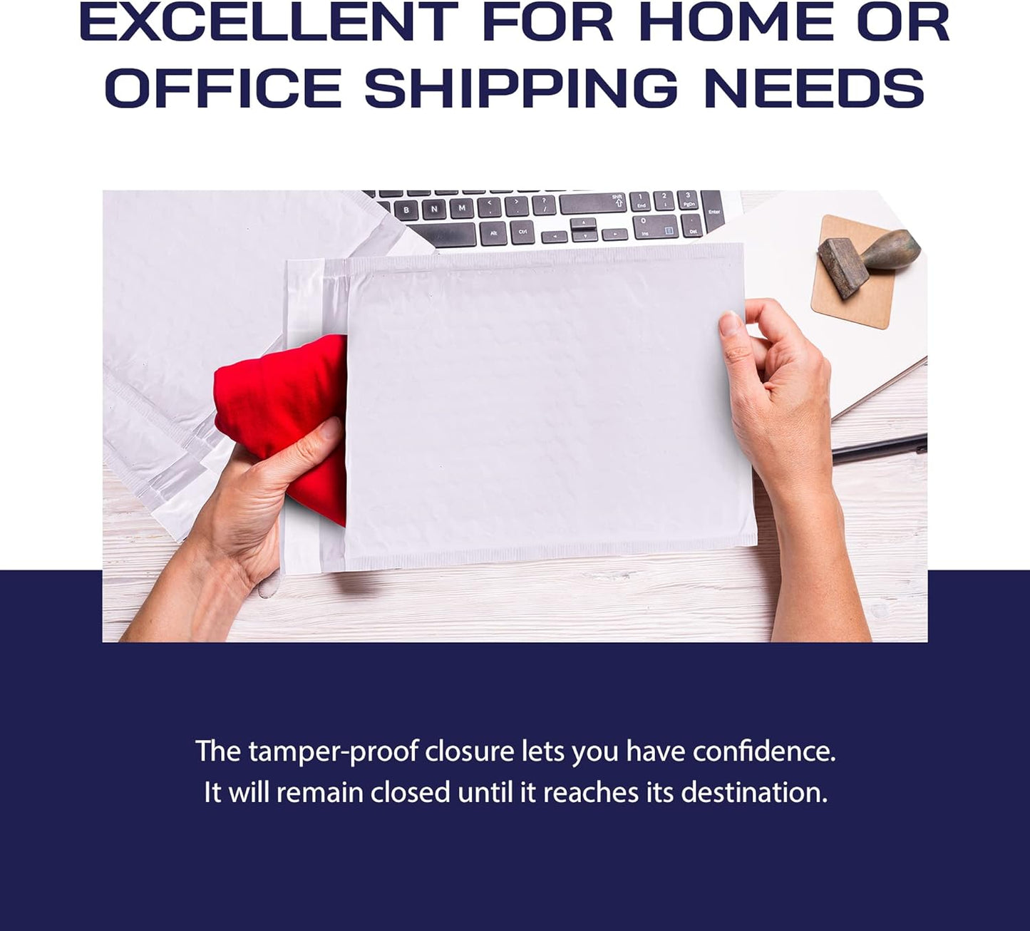 500-Pack Waterproof Poly Bubble Mailers 6 x10 - Thick, Durable, Instant Seal Envelopes with Strong Adhesive - Protective Shipping Mailers for Jewelry, Cosmetics, SD Cards, USB Cables