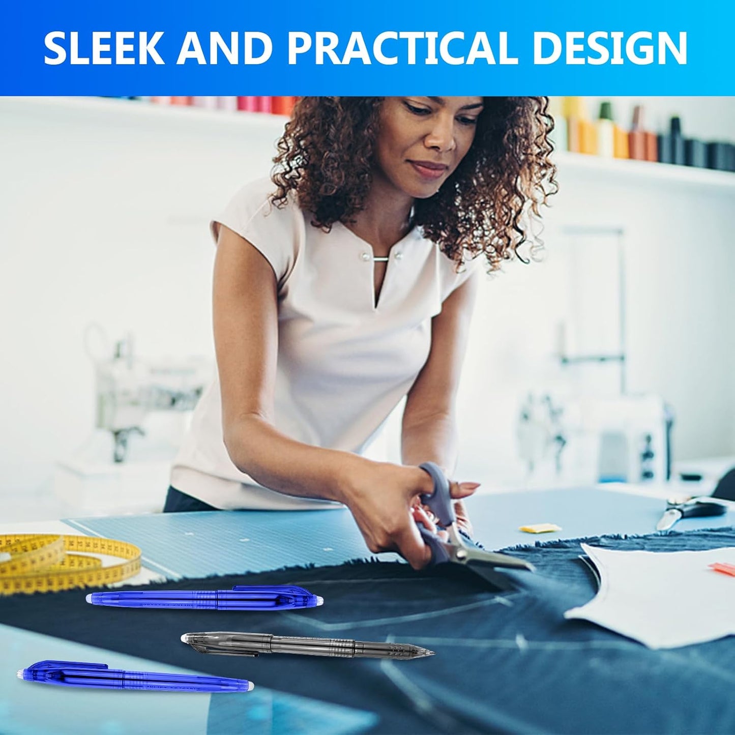 12pcs Heat Erasable Pens for Fabric Fabric Marking Pens Fabric Markers for Quilting Sewing DIY Dressmaking Fabrics Tailors Chalk