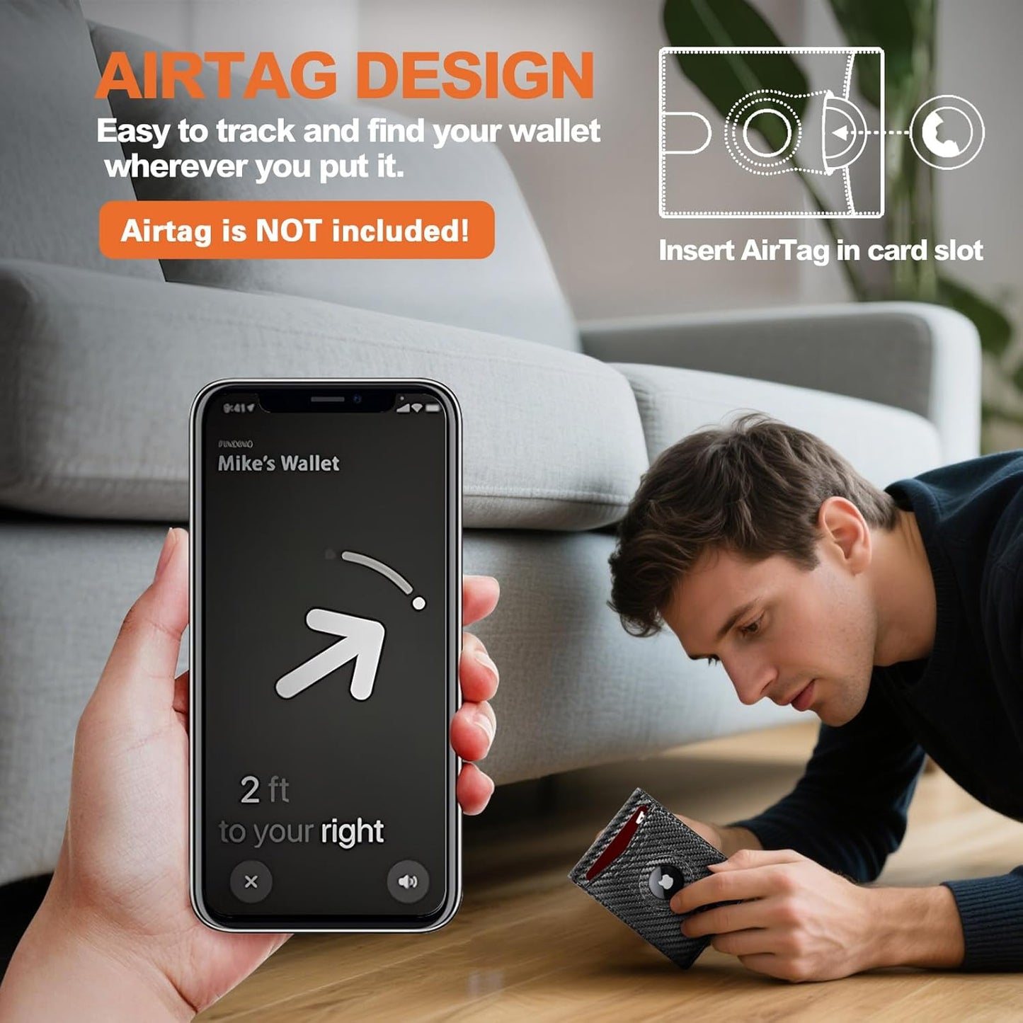 Slim Wallet for Men RFID Blocking Bifold Carbon Fiber Mens Slim Wallet,Ultra Thin Minimalist Front Pocket Small Compact Mens Leather Wallets,Smart Security Credit Card Holder Wallet with 2 ID Window