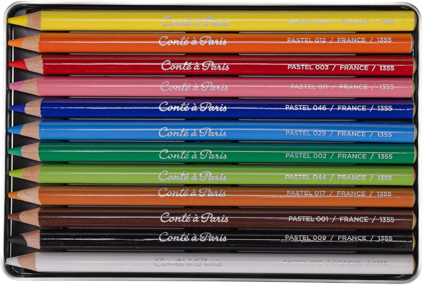 Conté à Paris Pastel Pencils with 12 Assorted Colors, Black