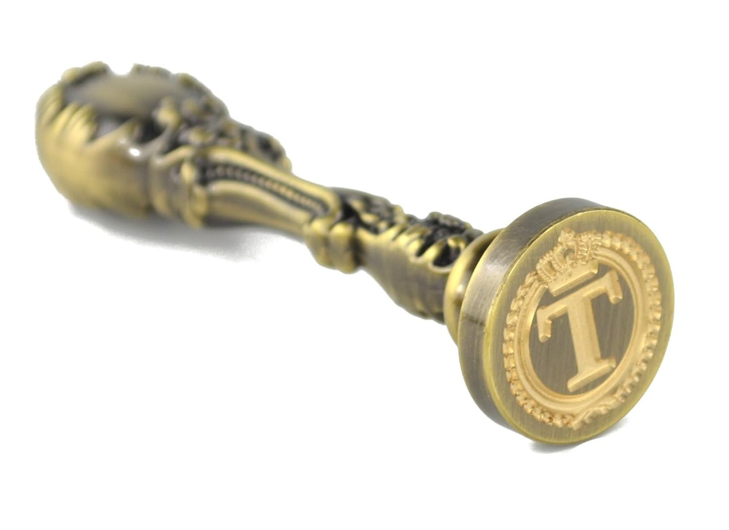 Samyo Creative Romantic Stamp Maker Classic Old-Fashioned Style Brass Color Wax Seal Sealing Stamp Vintage Antique Alphabet Initial Letter Set - (Letter T)